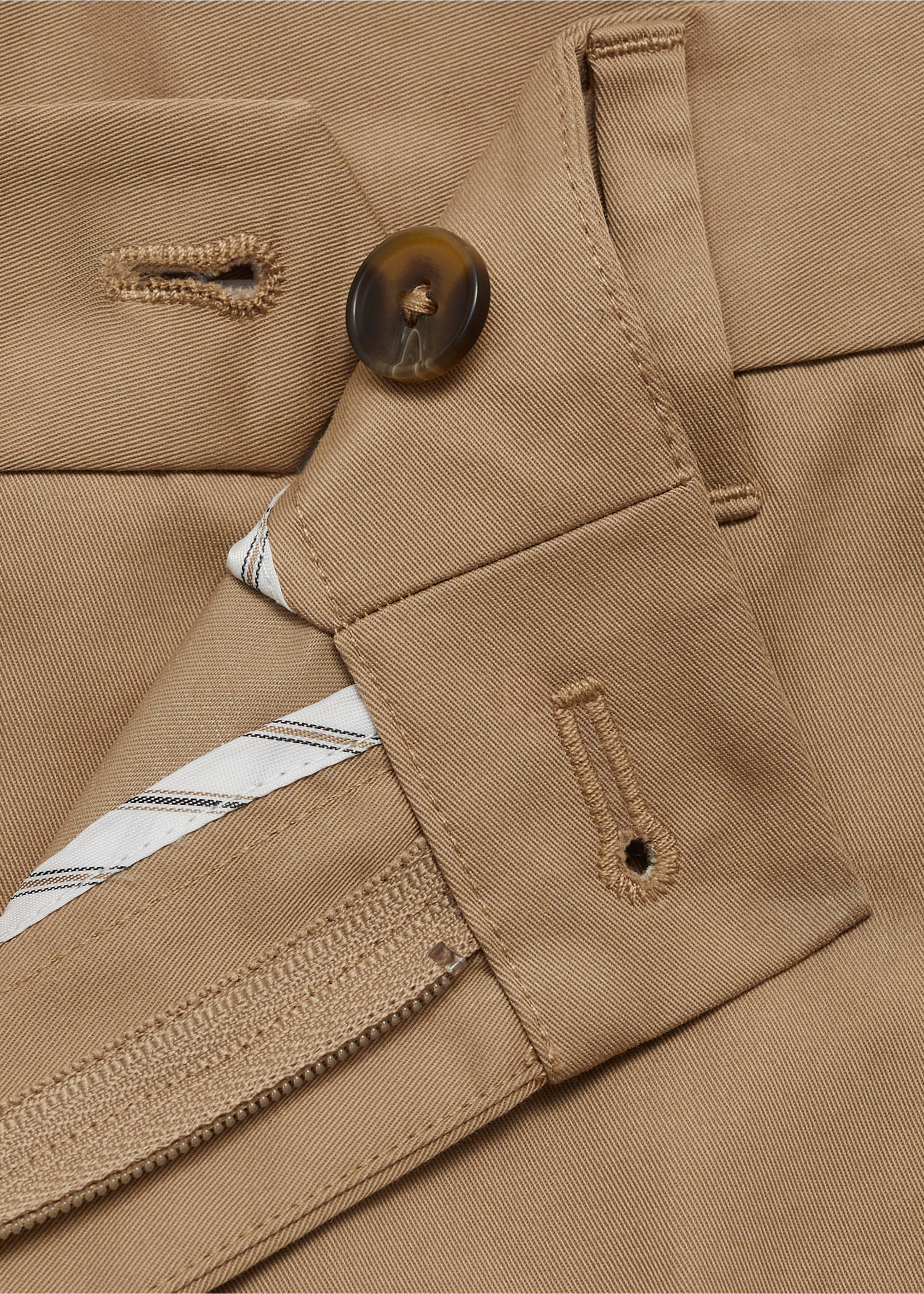 Kalhoty Dublino slim fit stylu chino - Detail zboží 8, Středně hnědá. Ref: 87094387-00.