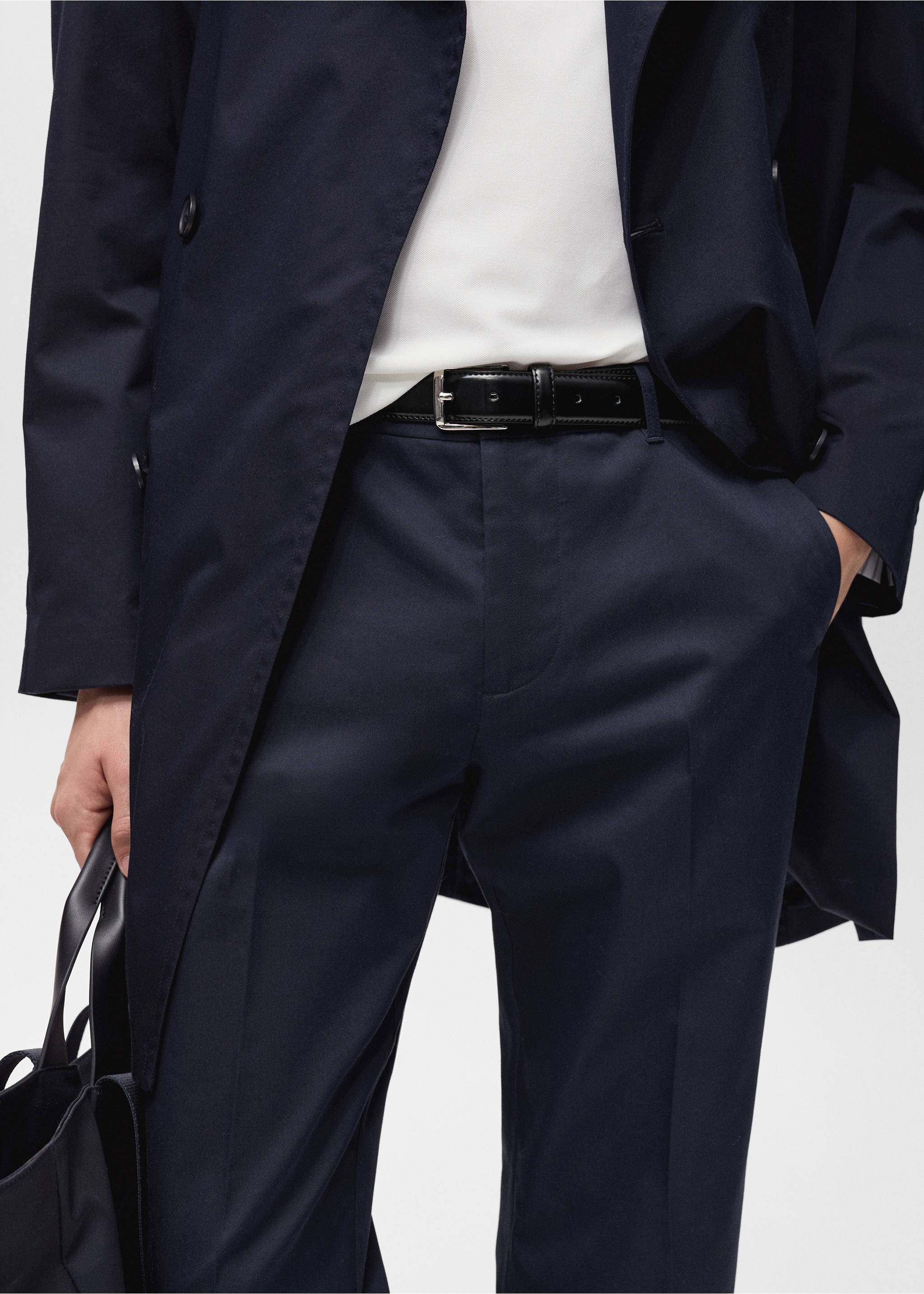 Dublino slim-fit chino trousers - Details of the article 1, Night Blue. Ref: 87094387-00.