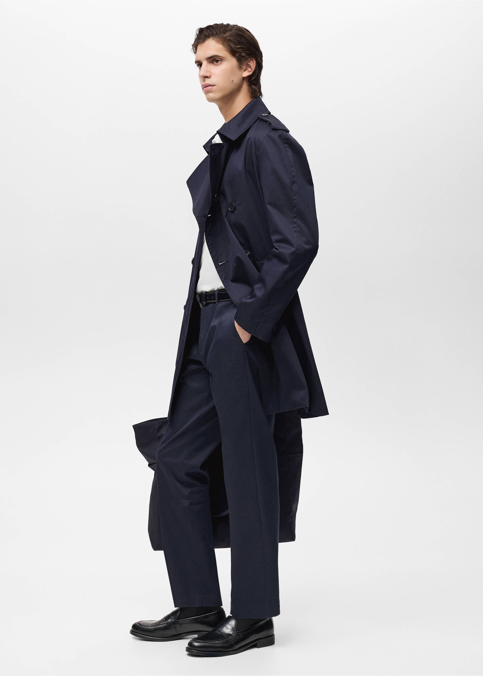 Dublino slim-fit chino trousers - Details of the article 2, Night Blue. Ref: 87094387-00.