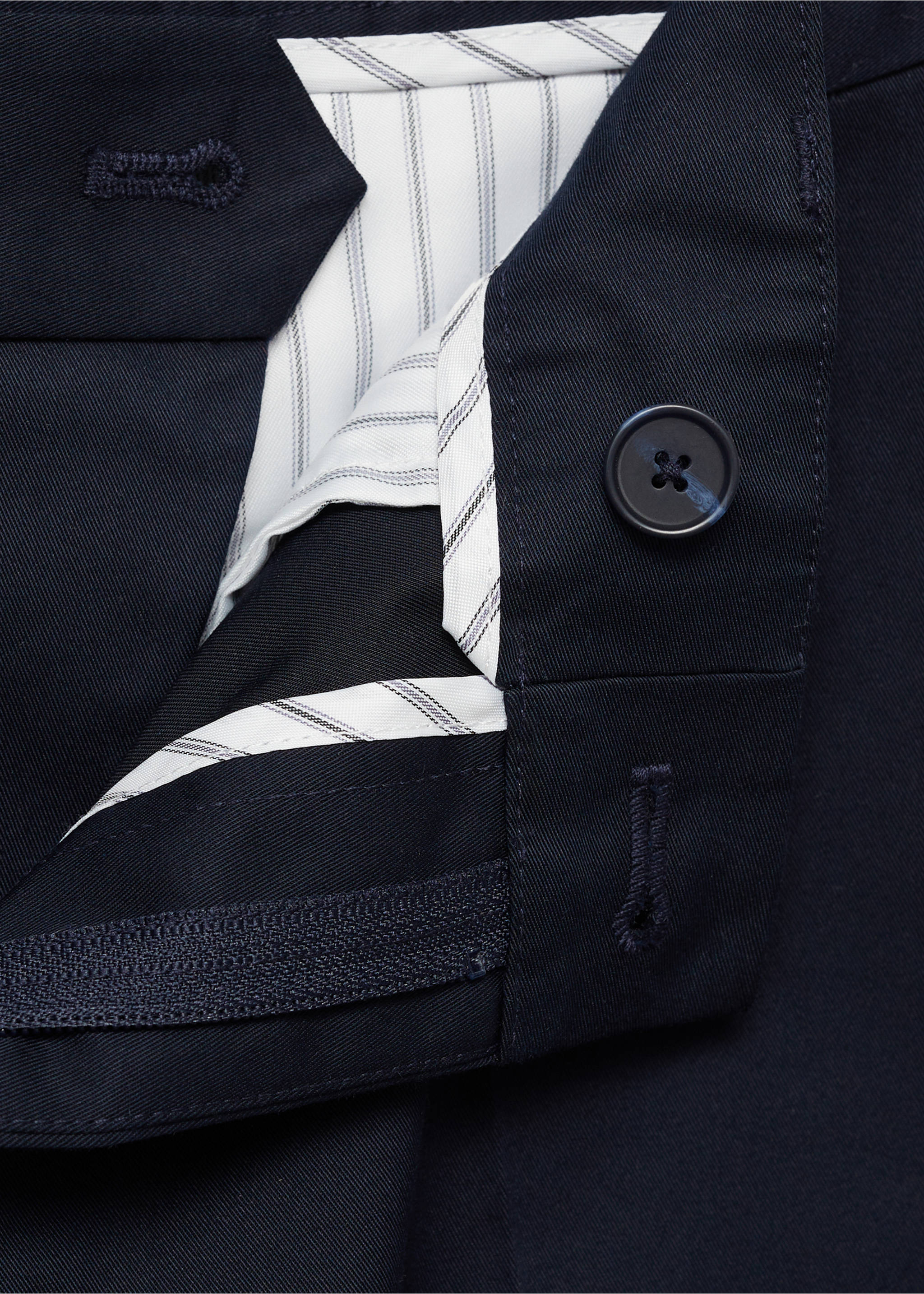 Dublino slim-fit chino trousers - Details of the article 8, Night Blue. Ref: 87094387-00.
