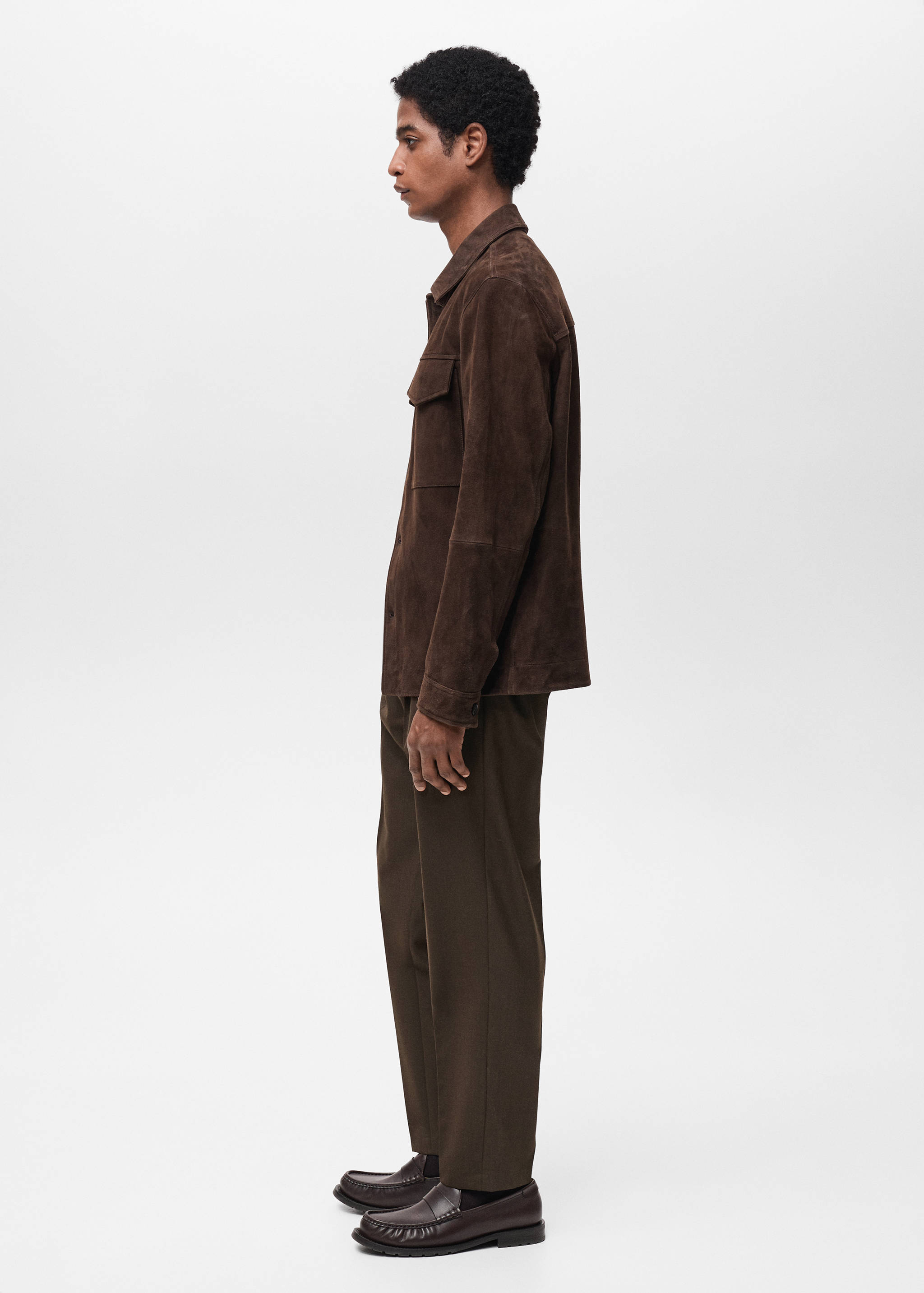 Slim-fit pleated cool wool trousers - Details of the article 2