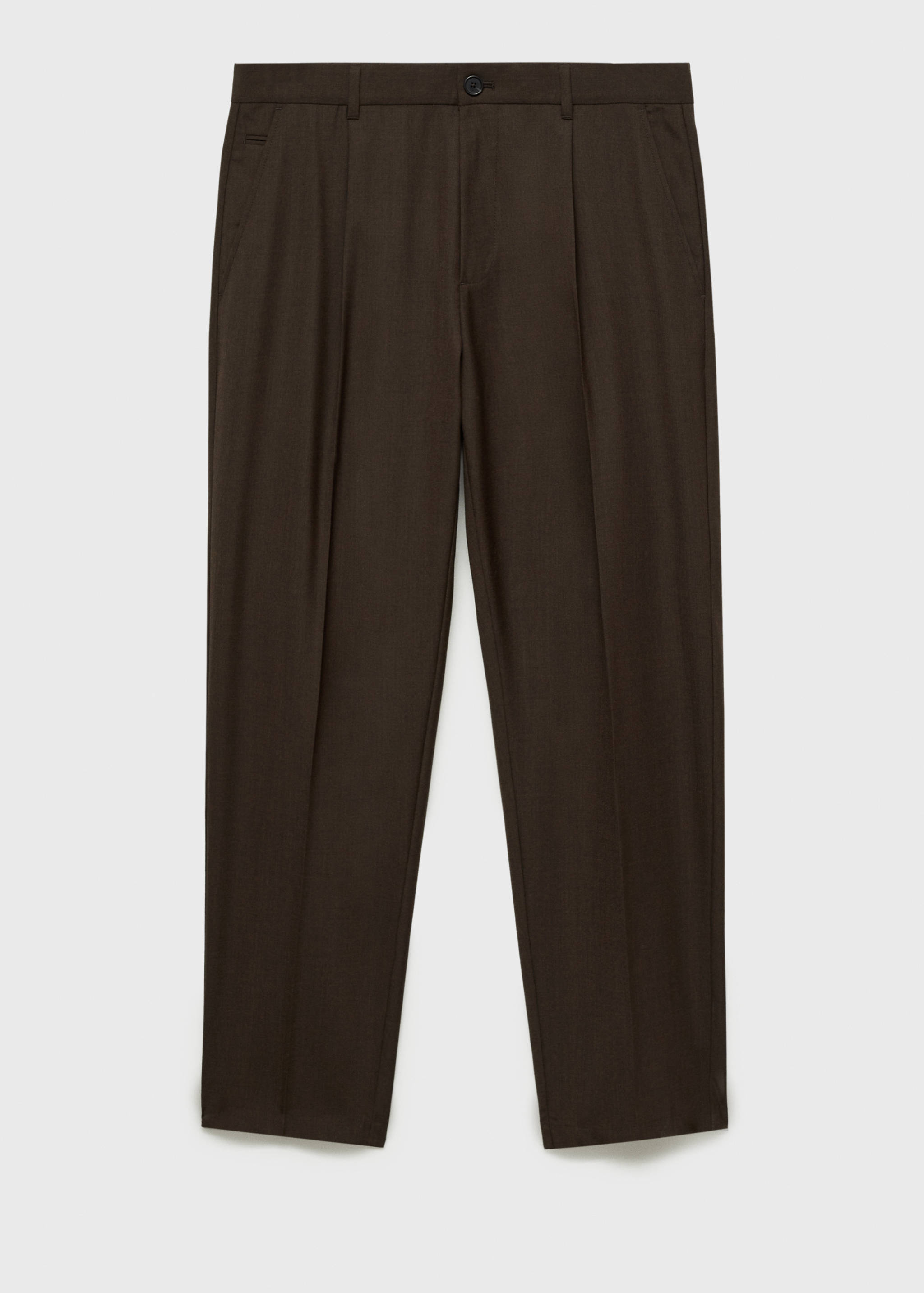 Slim-fit pleated cool wool trousers - Article without model