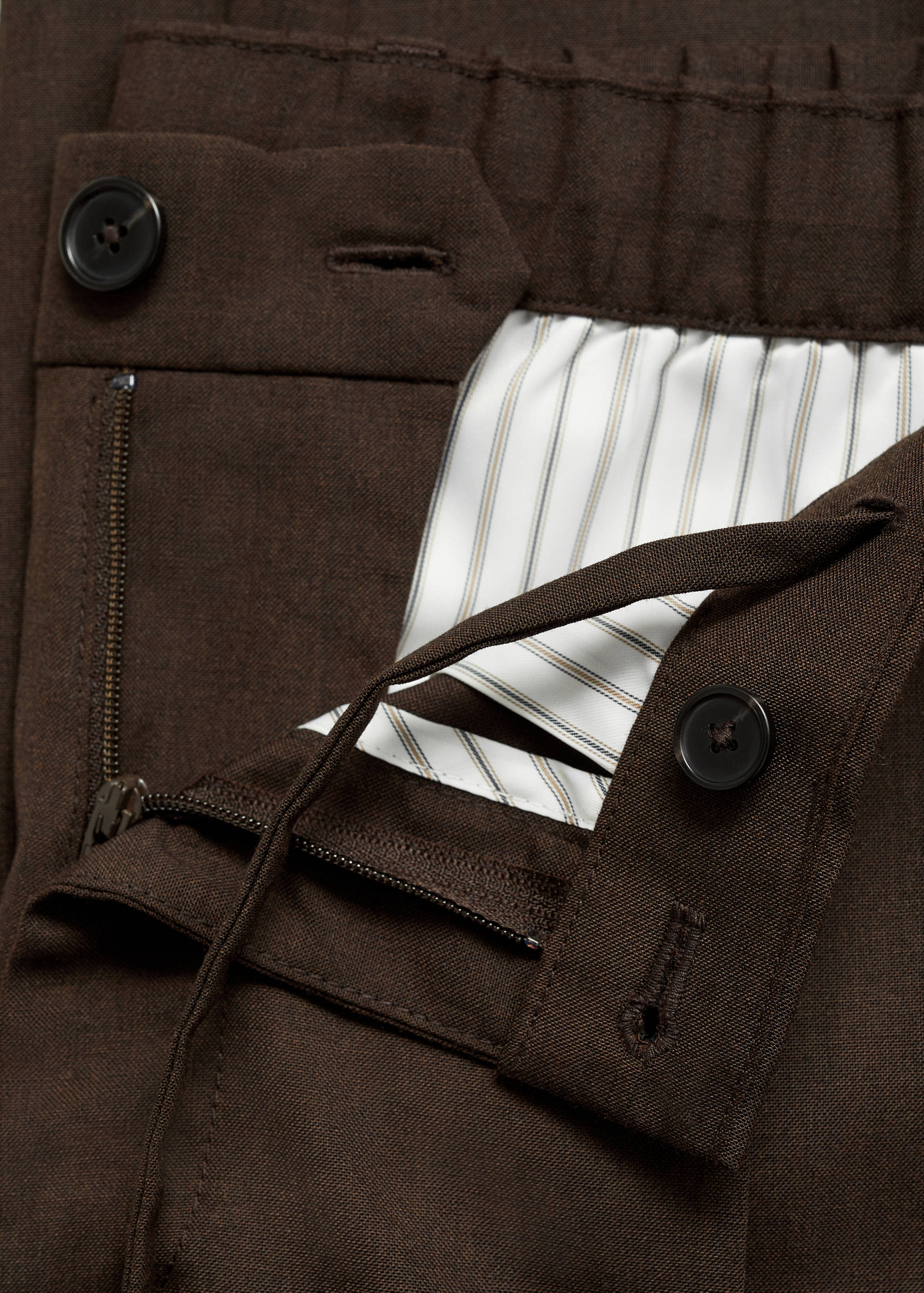 Slim-fit pleated cool wool trousers - Details of the article 8