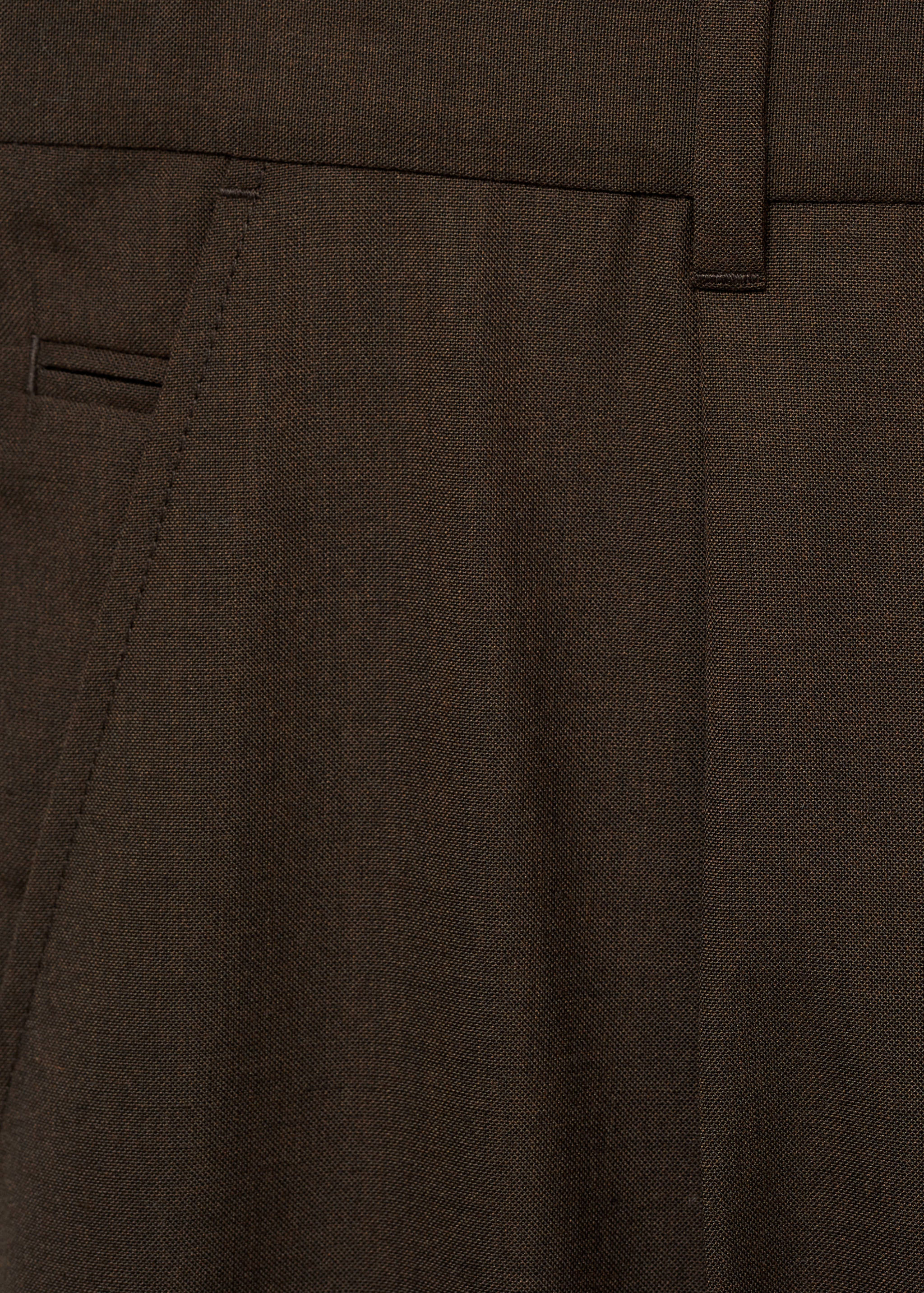 Slim-fit pleated cool wool trousers - Details of the article 0