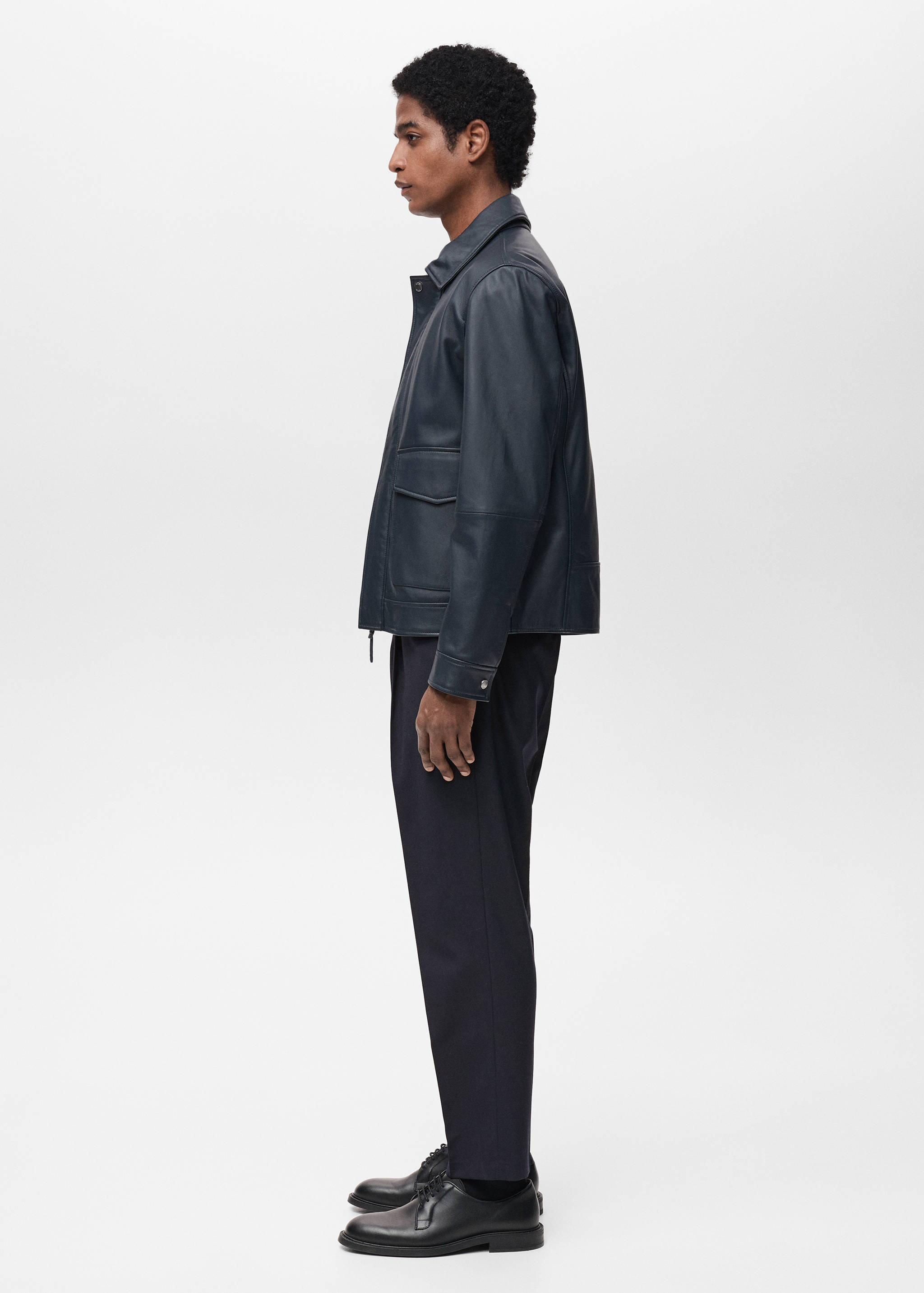Slim-fit pleated cool wool trousers - Details of the article 2
