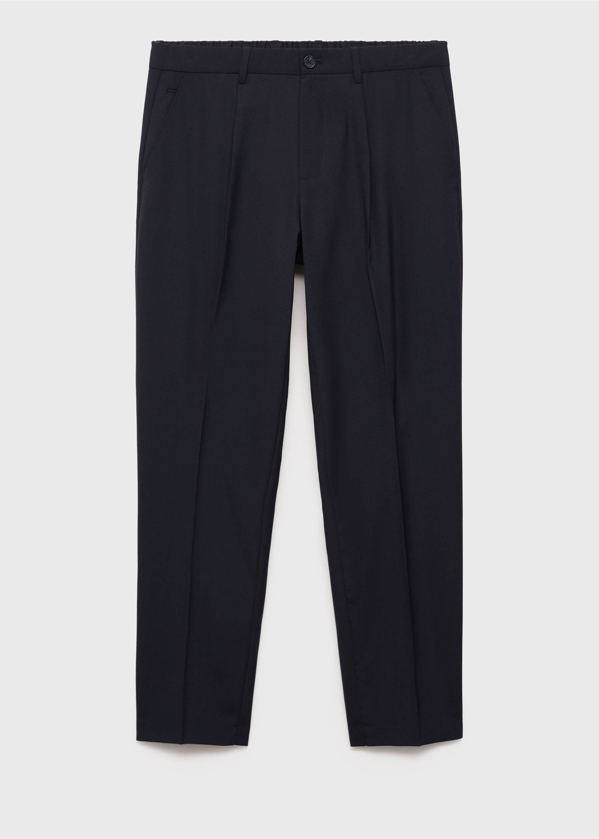 Ρεγιόν παντελόνι slim fit με πιέτες - Προϊόν χωρίς μοντέλο, Μπλε Νύχτας. Ref: 87094388-00.