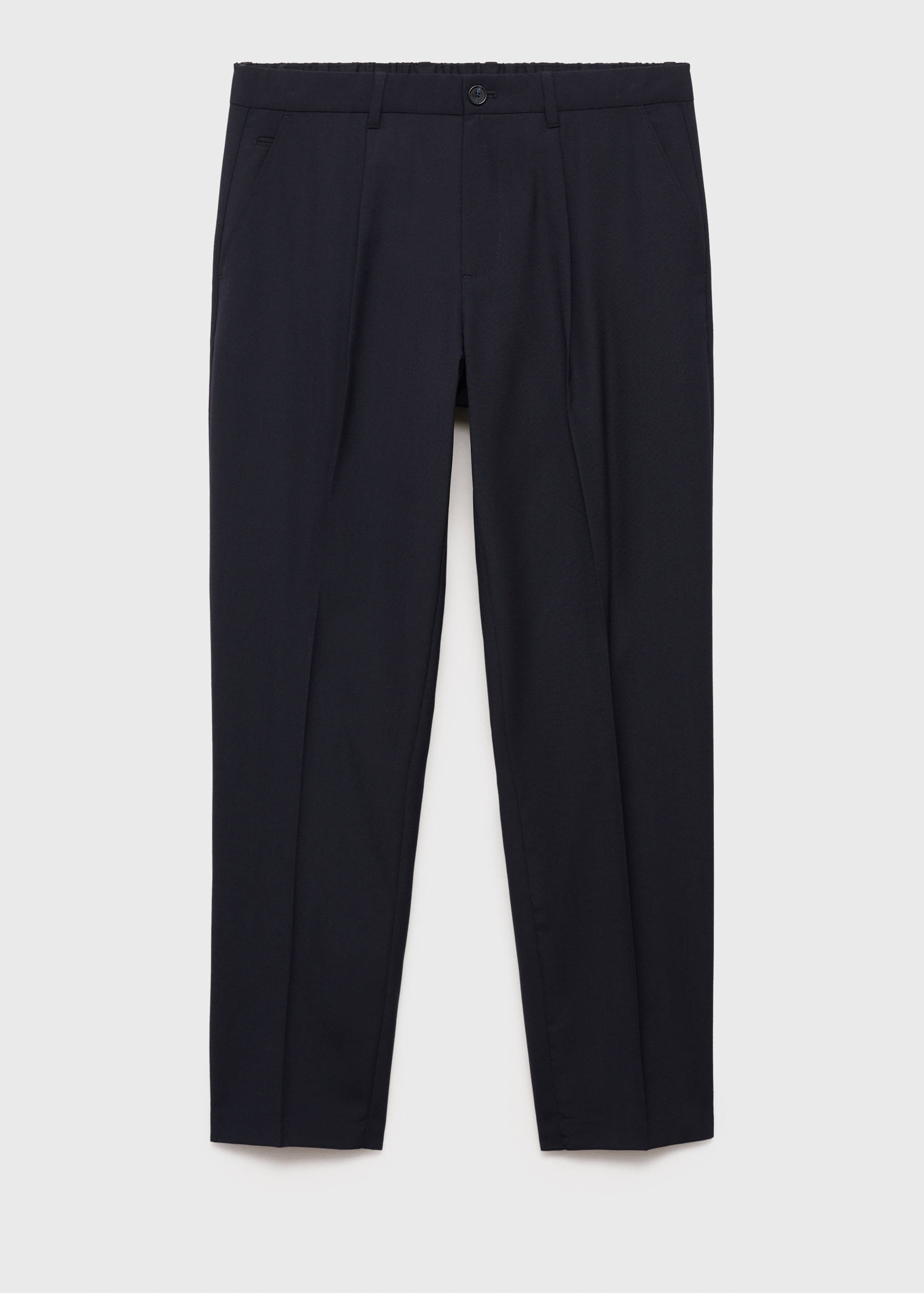 Spodnie slim fit z zakładkami z chłodnej wełny - Artykuł bez modela/modelki