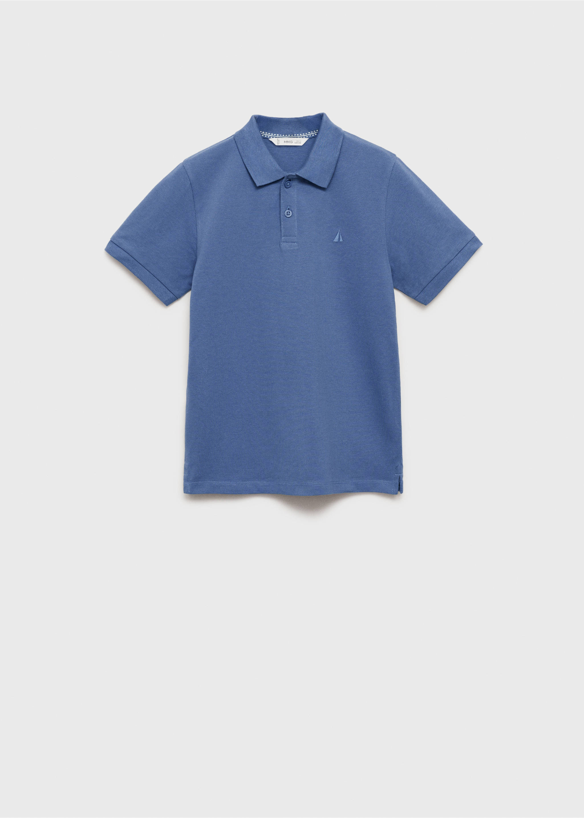 Short-sleeved cotton polo shirt - Article without model, Blue. Ref: 87094389-00.