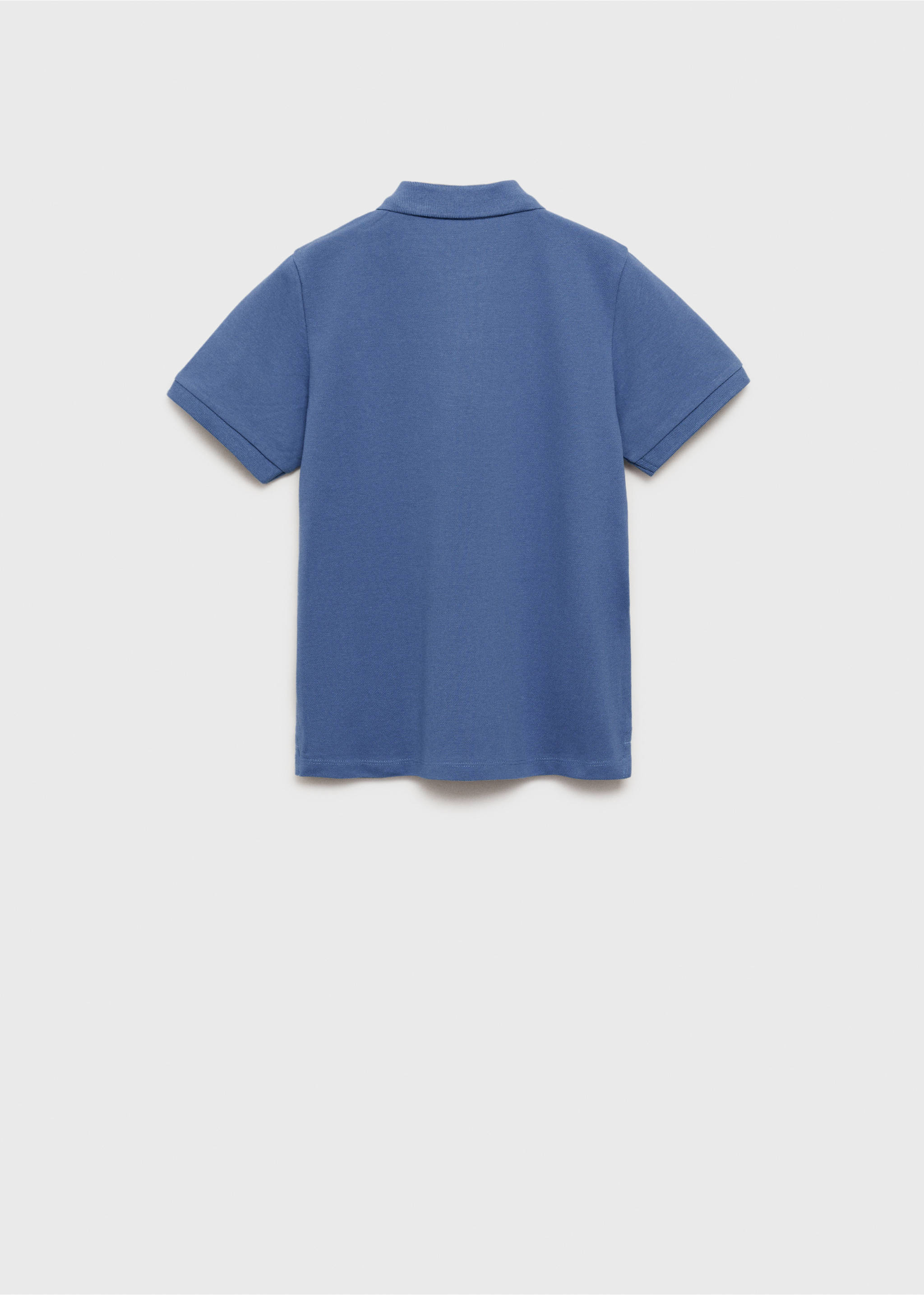 Short-sleeved cotton polo shirt - Reverse of the article, Blue. Ref: 87094389-00.