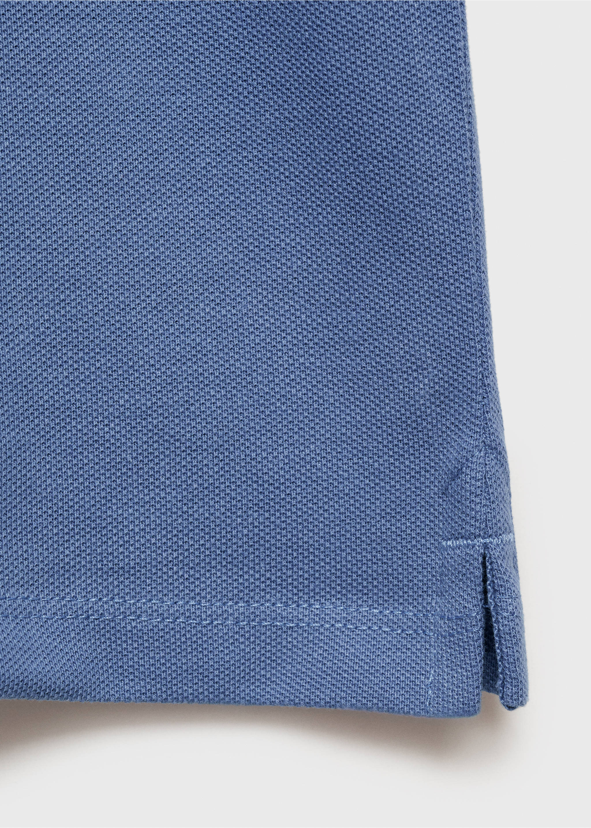 Short-sleeved cotton polo shirt - Details of the article 0, Blue. Ref: 87094389-00.