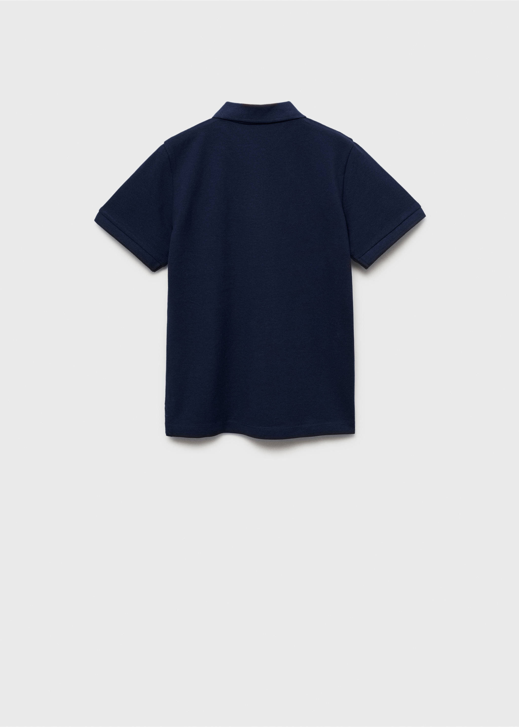 Kurzarm-Poloshirt aus Baumwolle - Rückseite des Artikels, Dunkles Marineblau. Ref: 87094389-00.