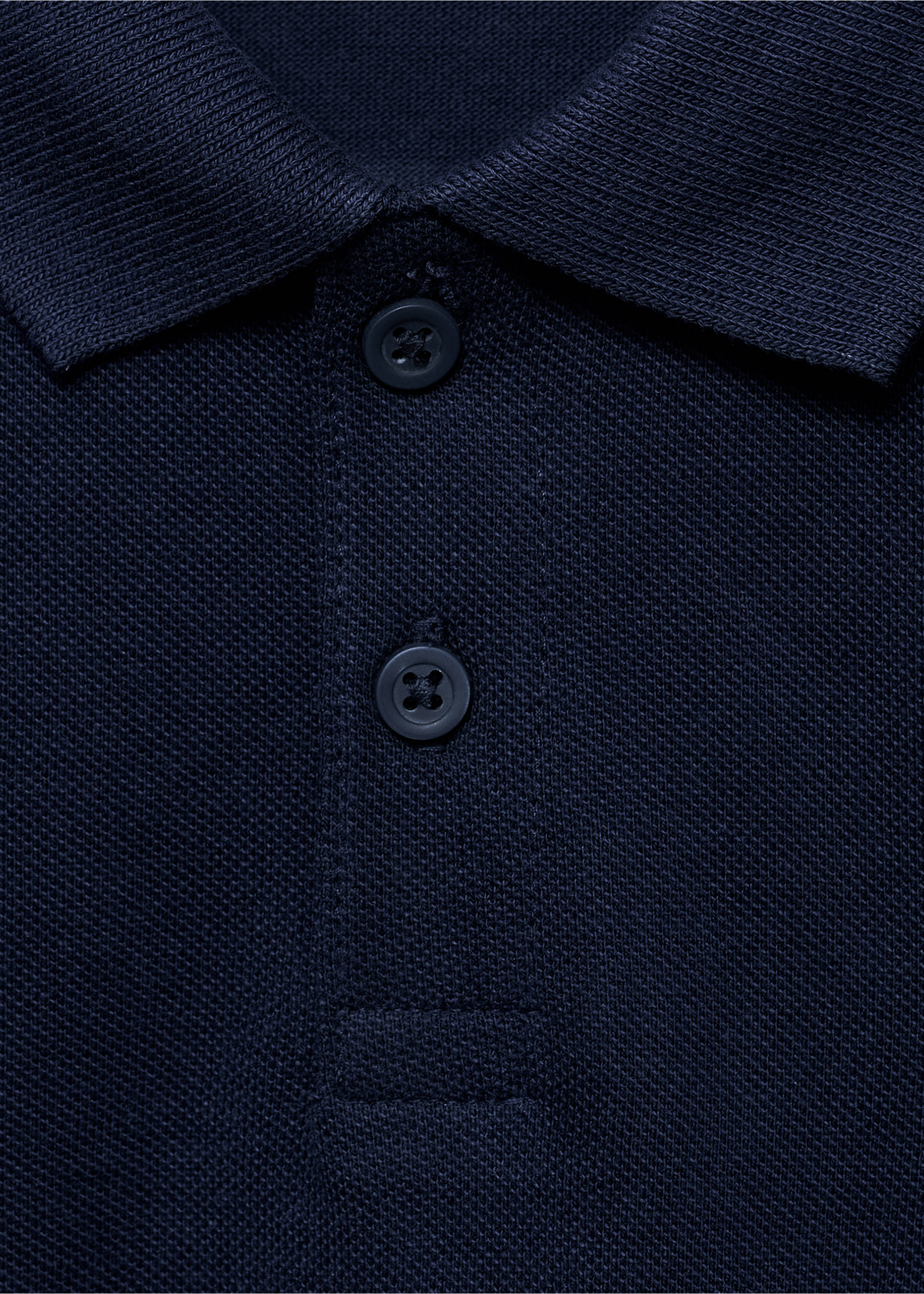 Kurzarm-Poloshirt aus Baumwolle - Detail des Artikels 8, Dunkles Marineblau. Ref: 87094389-00.