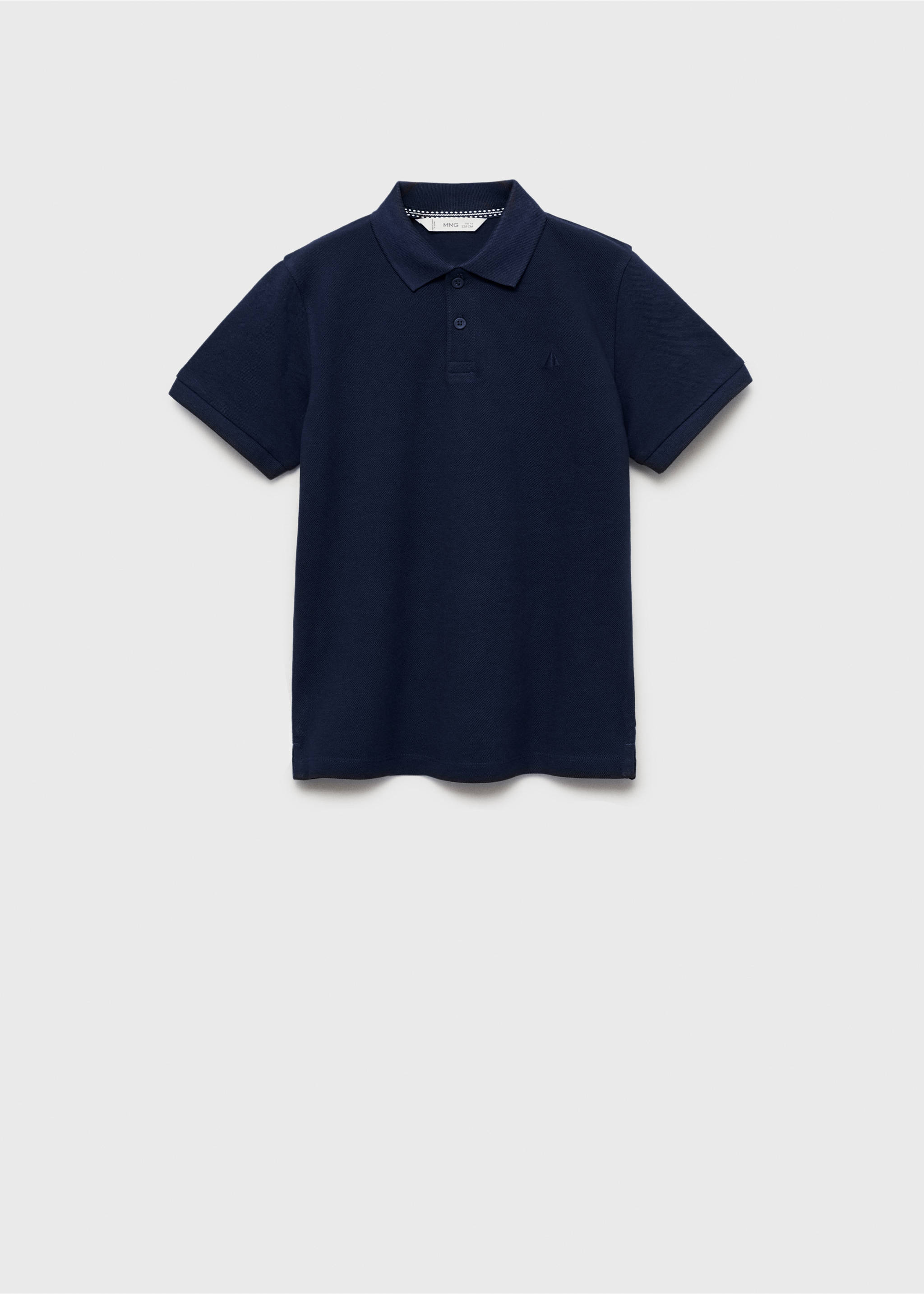 Short-sleeved cotton polo shirt - Article without model, Dark Navy. Ref: 87094389-00.