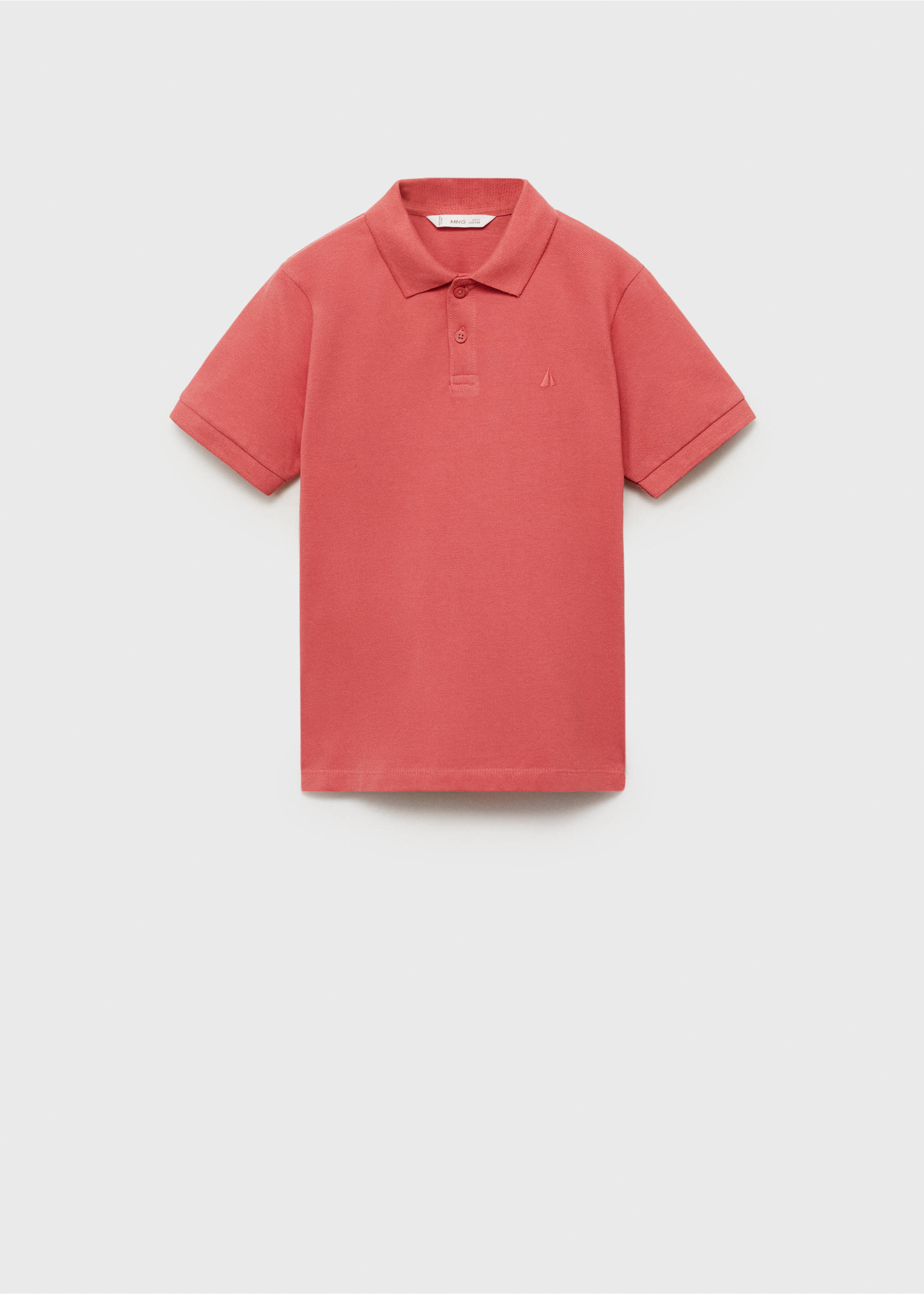 Kurzarm-Poloshirt aus Baumwolle - Artikel ohne Model, Korallrot. Ref: 87094389-00.