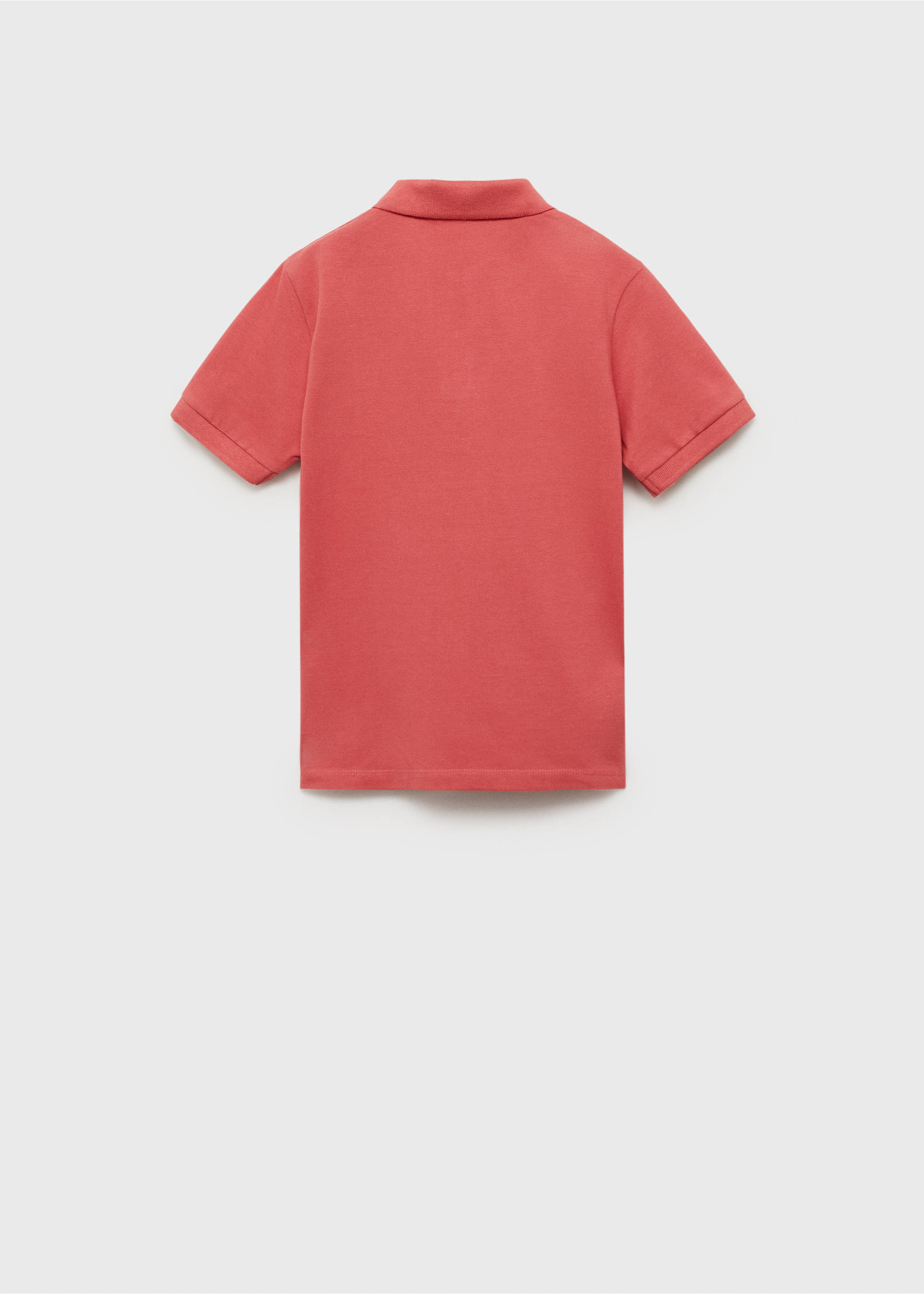 Kurzarm-Poloshirt aus Baumwolle - Rückseite des Artikels, Korallrot. Ref: 87094389-00.