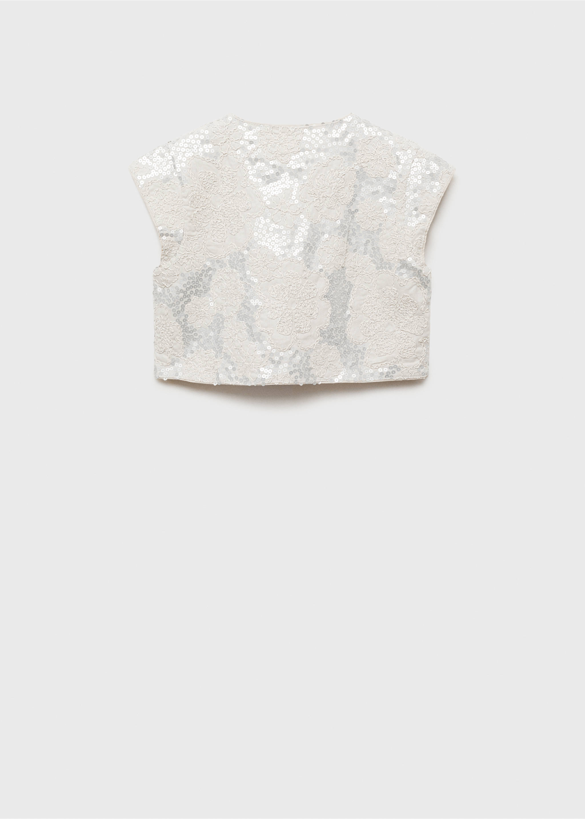 Embroidered gilet - Reverse of the article, Light/Pastel Grey. Ref: 87094393-00.