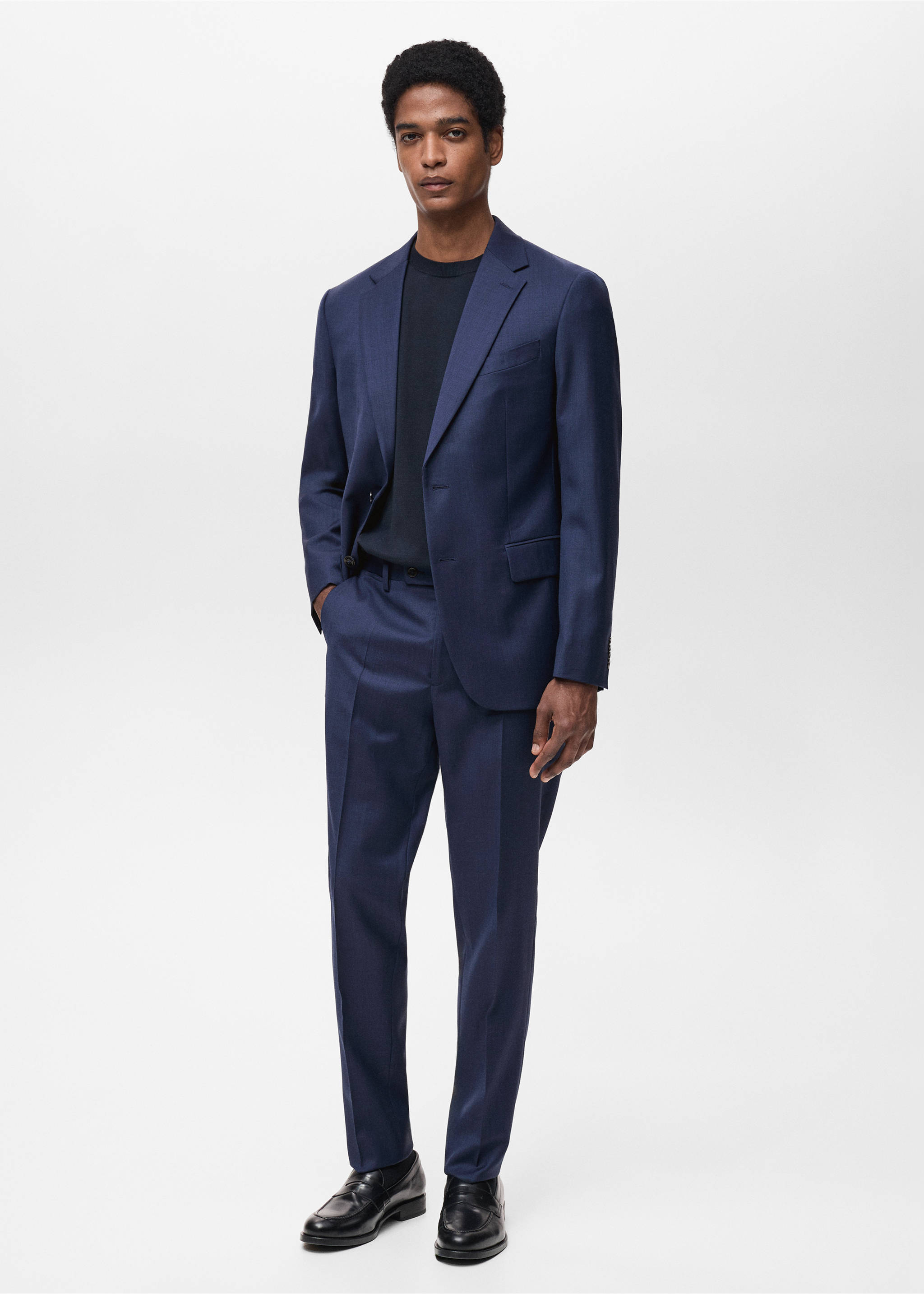Veste costume Turin 100 % laine vierge - Plan général, Bleu encre. Ref: 87094395-00.