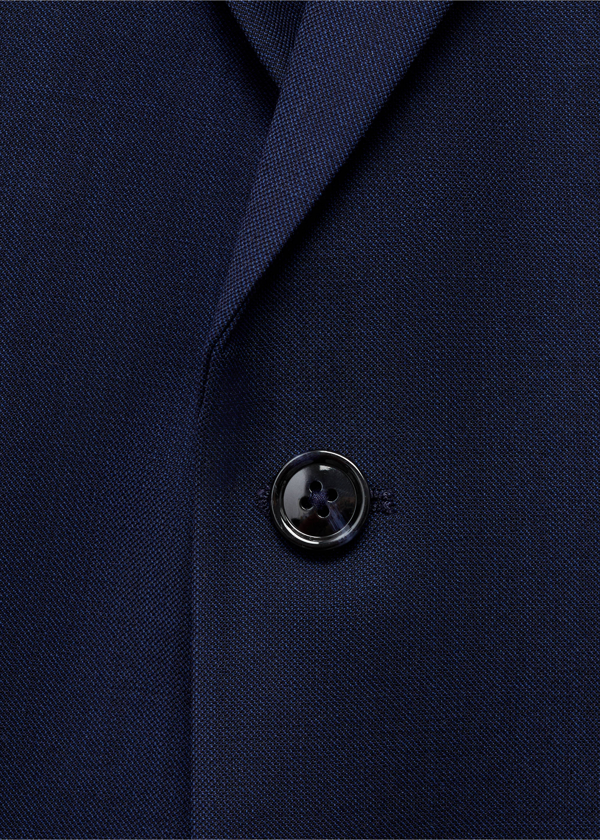 Veste costume Turin 100 % laine vierge - Détail de l'article 8, Bleu encre. Ref: 87094395-00.