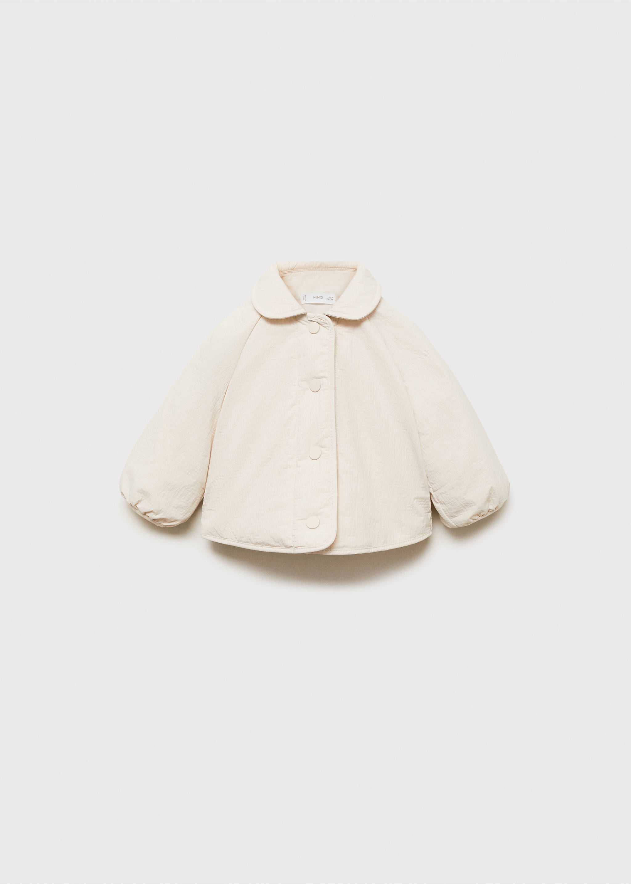 Quilted baby-collar coat - Article without model, Off White. Ref: 87094397-00.