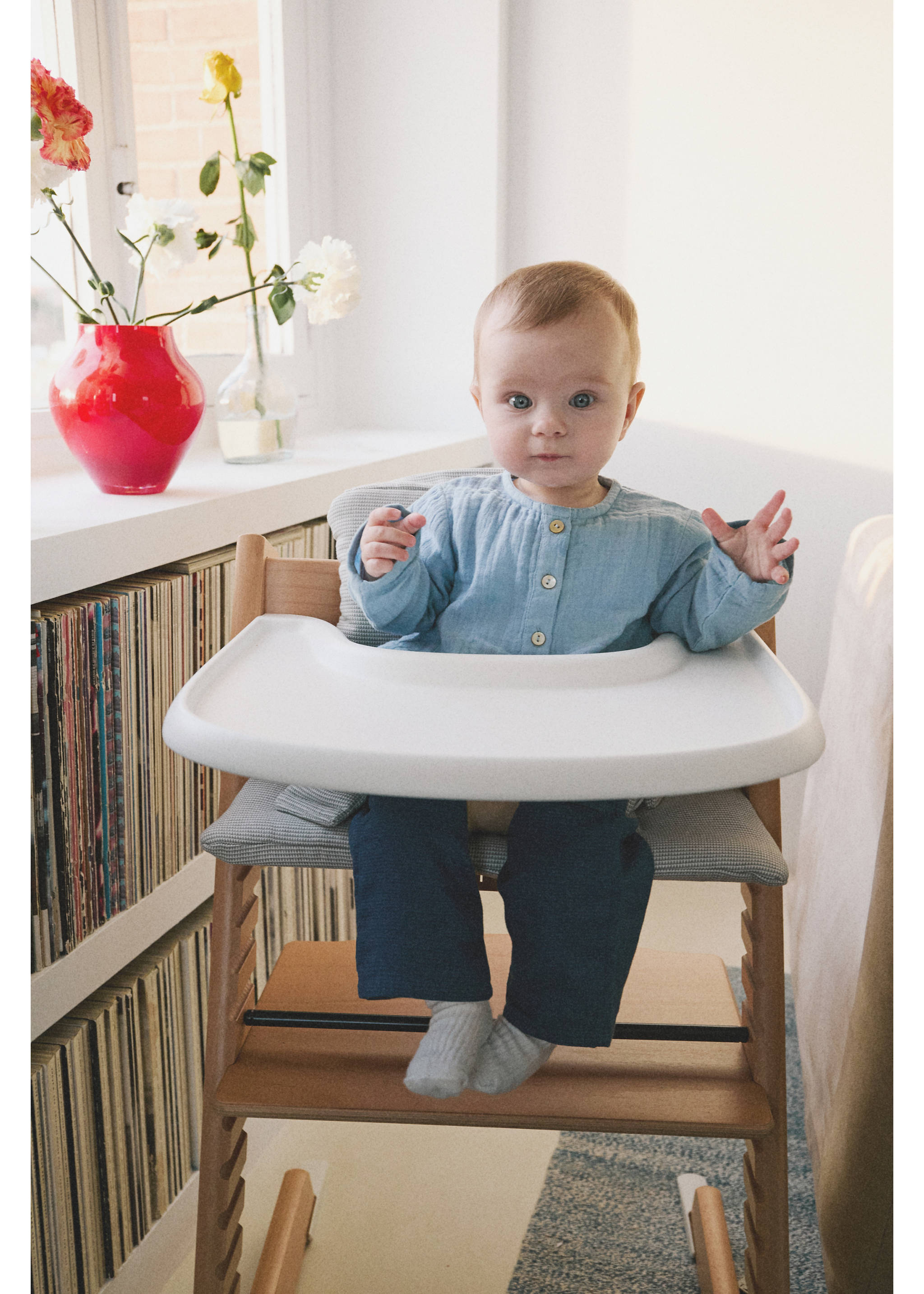 Cotton bambula shirt - Details of the article 5, Sky Blue. Ref: 87094401-00.
