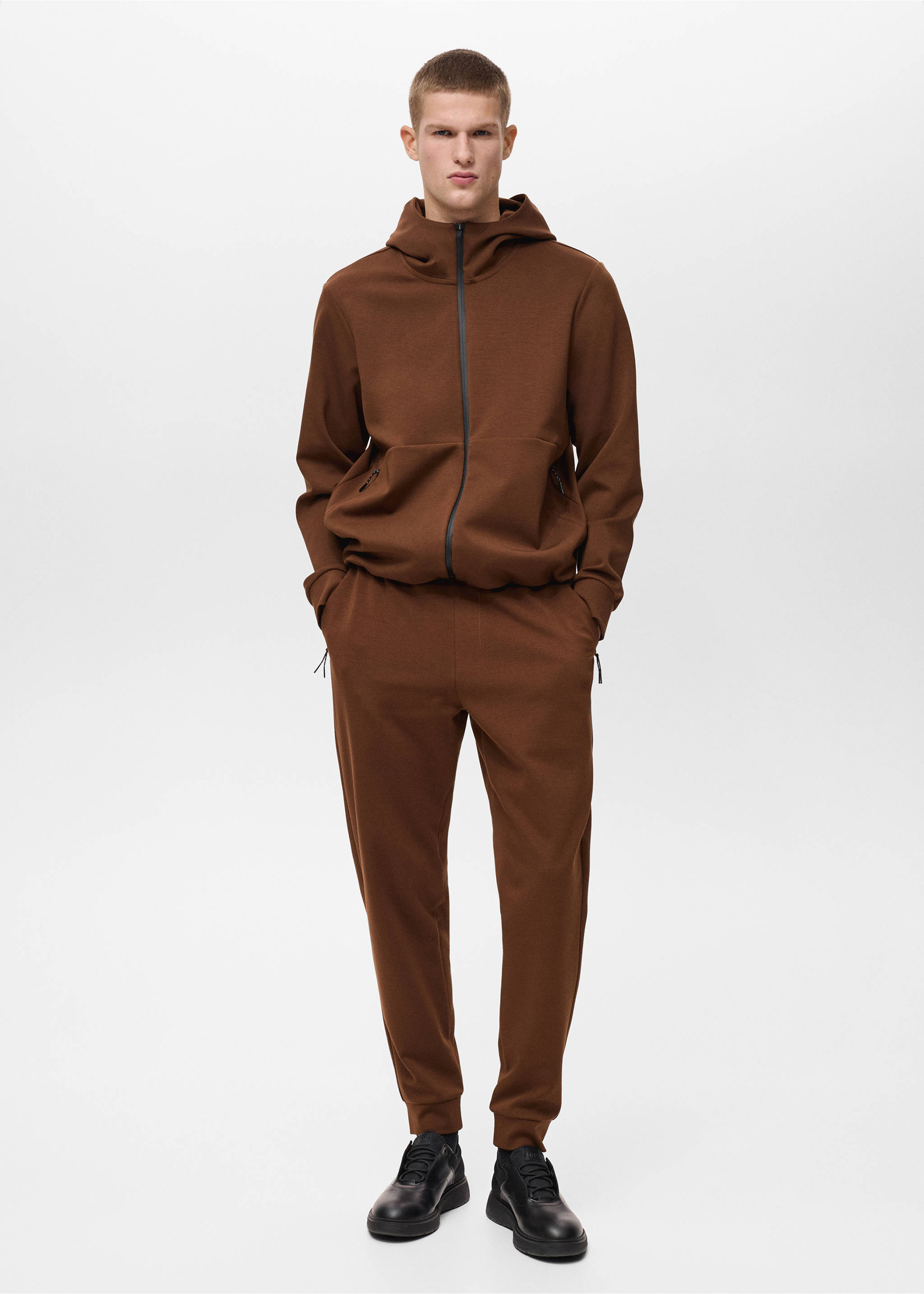 COOLMAX® joggers with elastic waistband - General plane, Burnt Orange. Ref: 87094405-00.