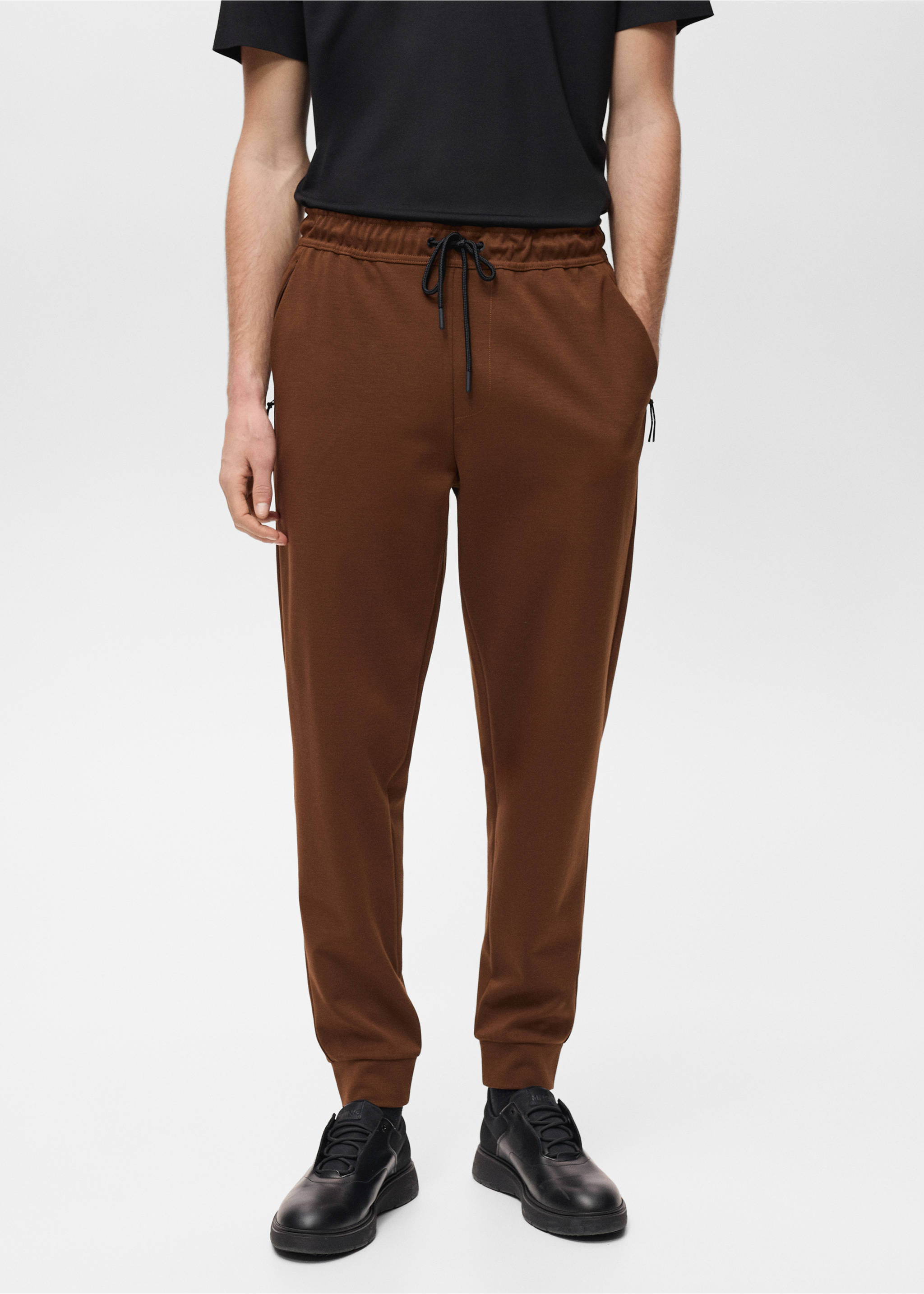 COOLMAX® joggers with elastic waistband - Medium plane, Burnt Orange. Ref: 87094405-00.