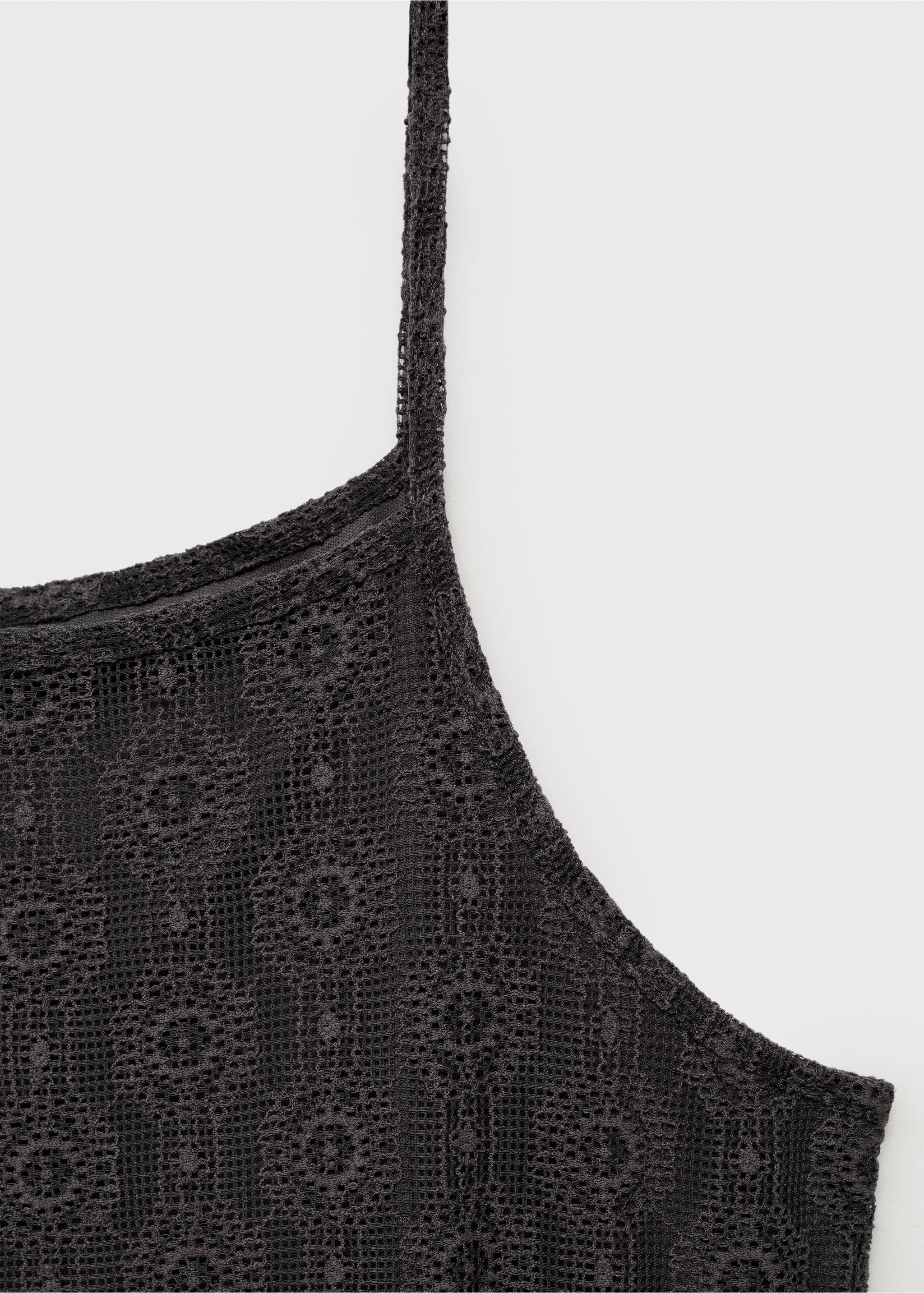 Vestido largo encaje - Detalle del artículo 8, Gris antracita. Ref: 87094412-00.