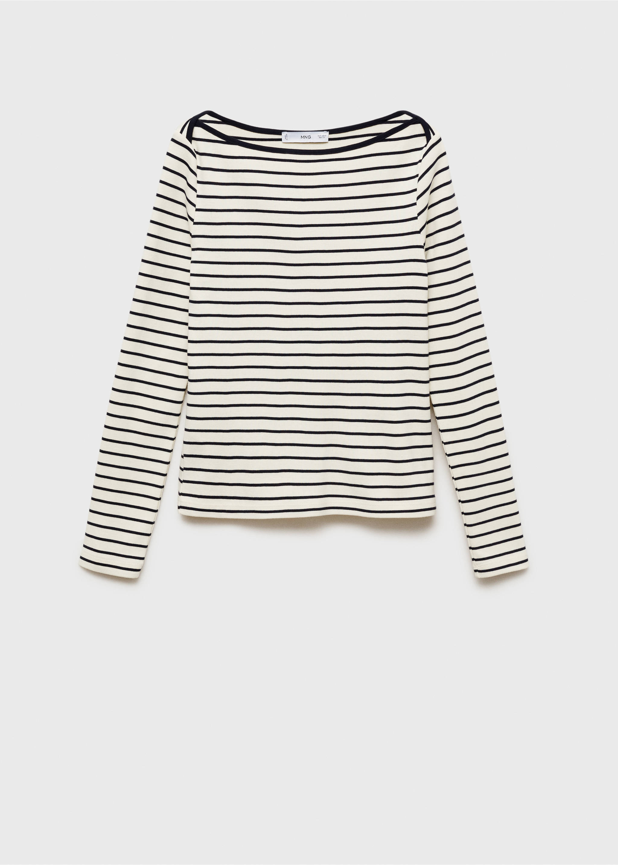 Striped boat-neck t-shirt - Article without model, Off White. Ref: 87094416-00.