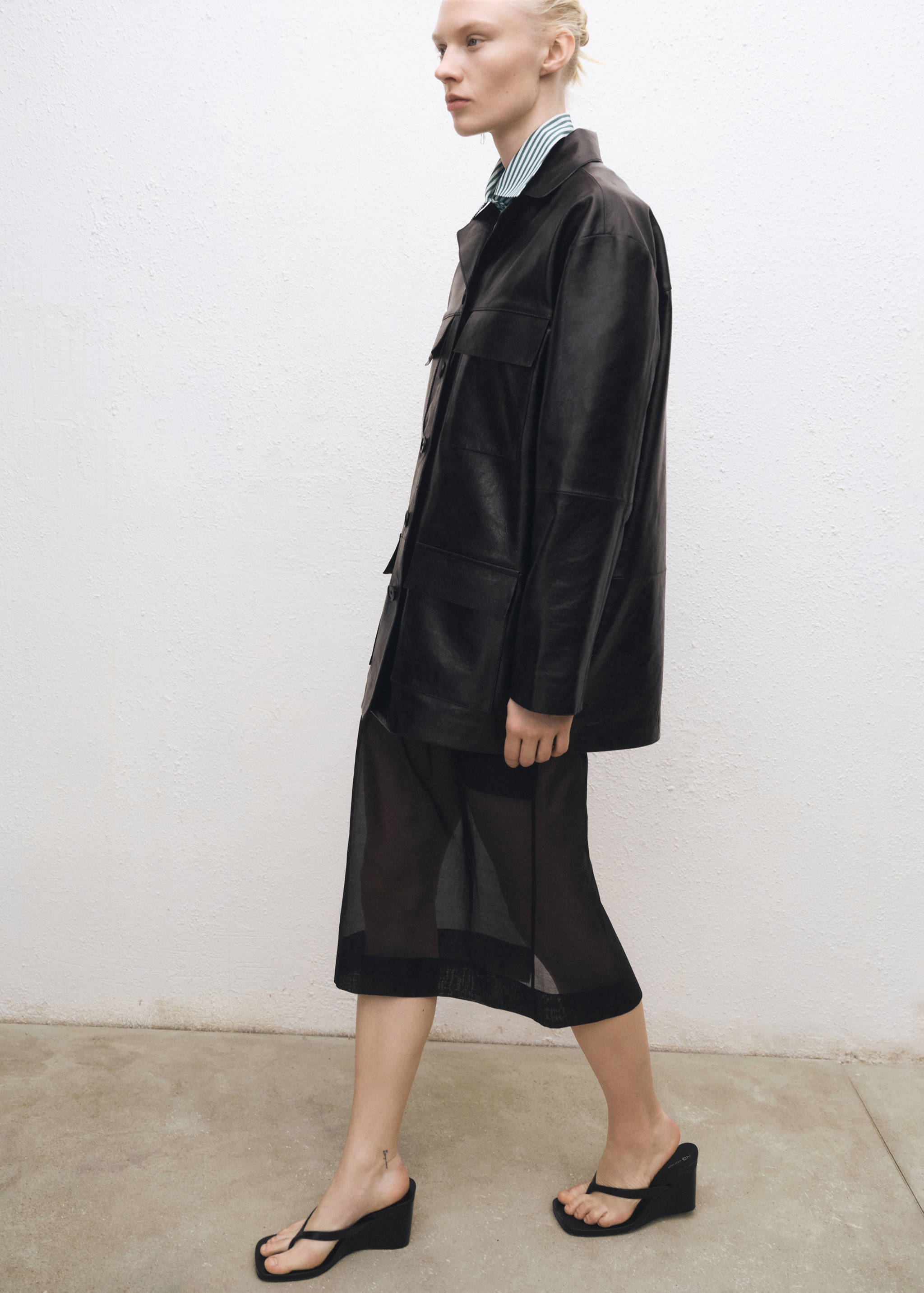 Fustă midi din mătase semitransparentă - Detaliu al articolului 2