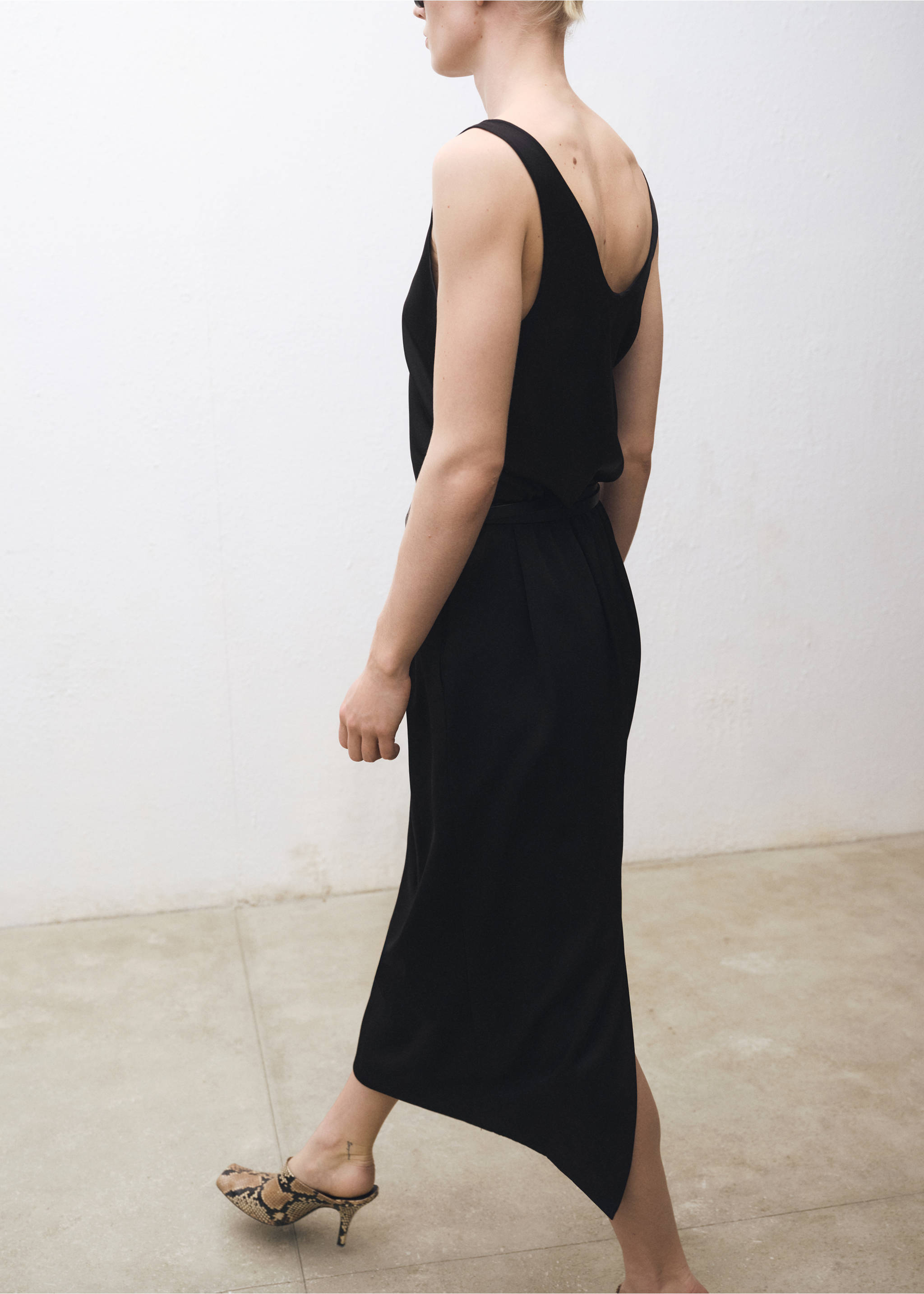 Falda fruncida recta - Reverso del artículo, Negro. Ref: 87094423-00.