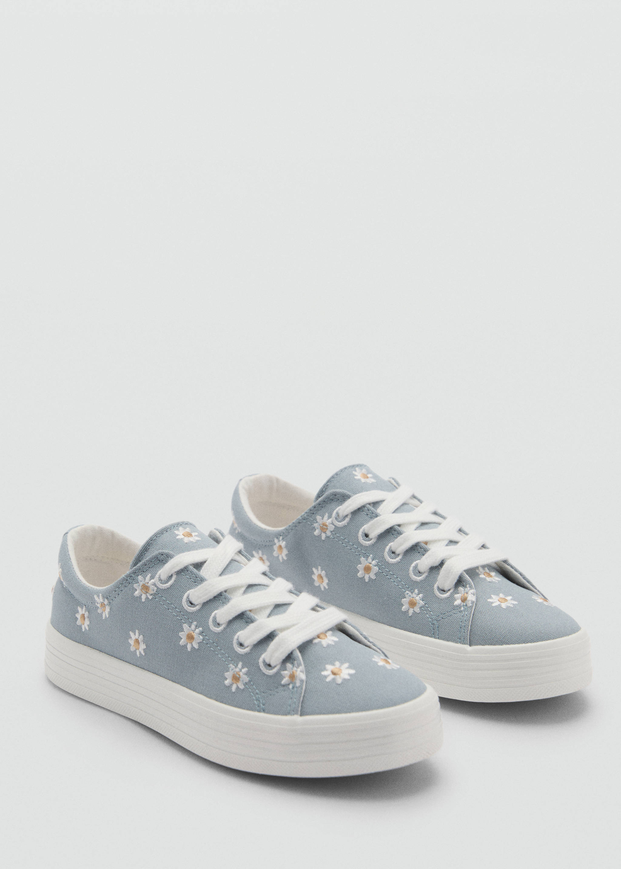 Floral-embroidered trainers - Medium plane