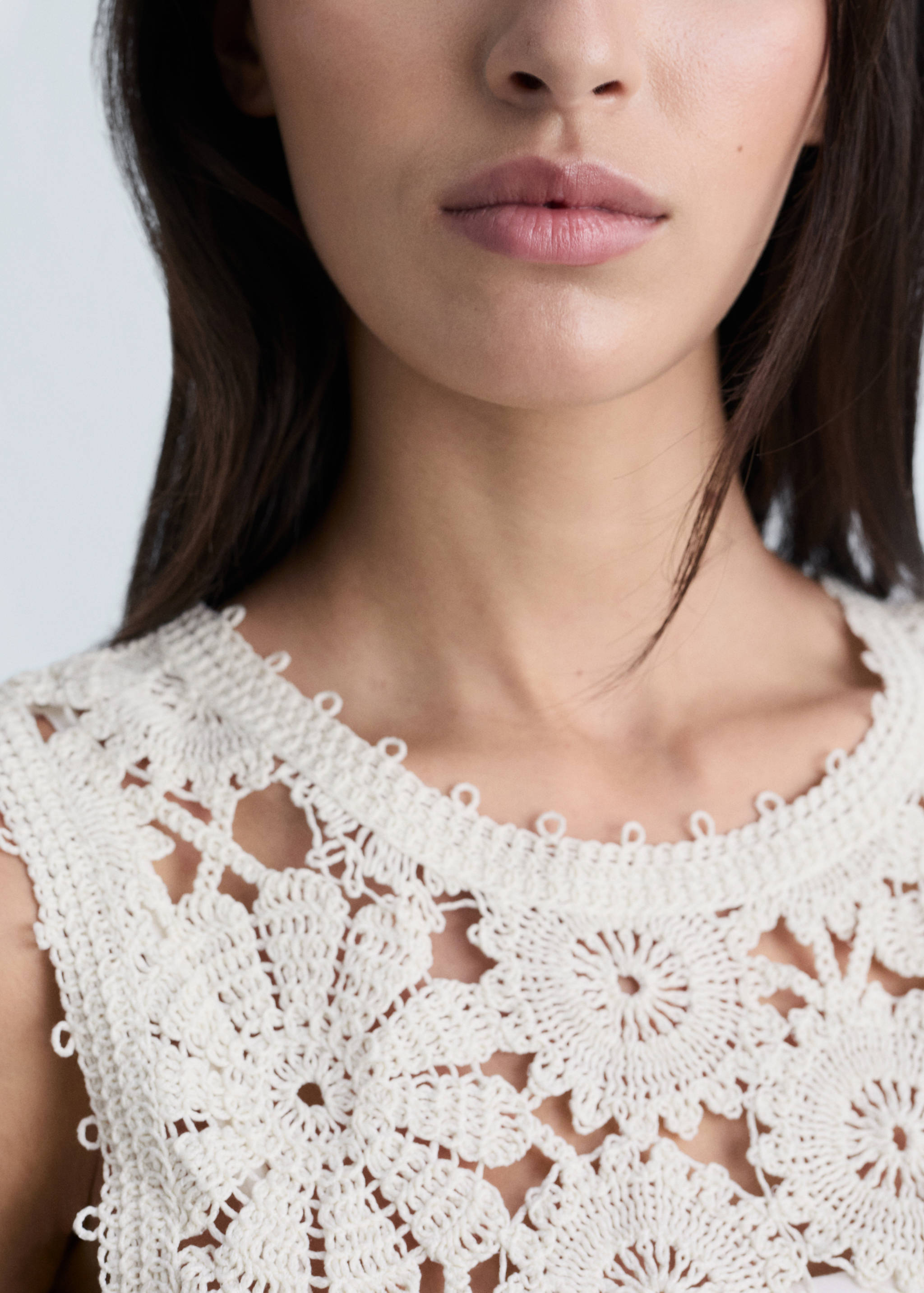 Vestido midi cuerpo crochet - Detalle del artículo 1
