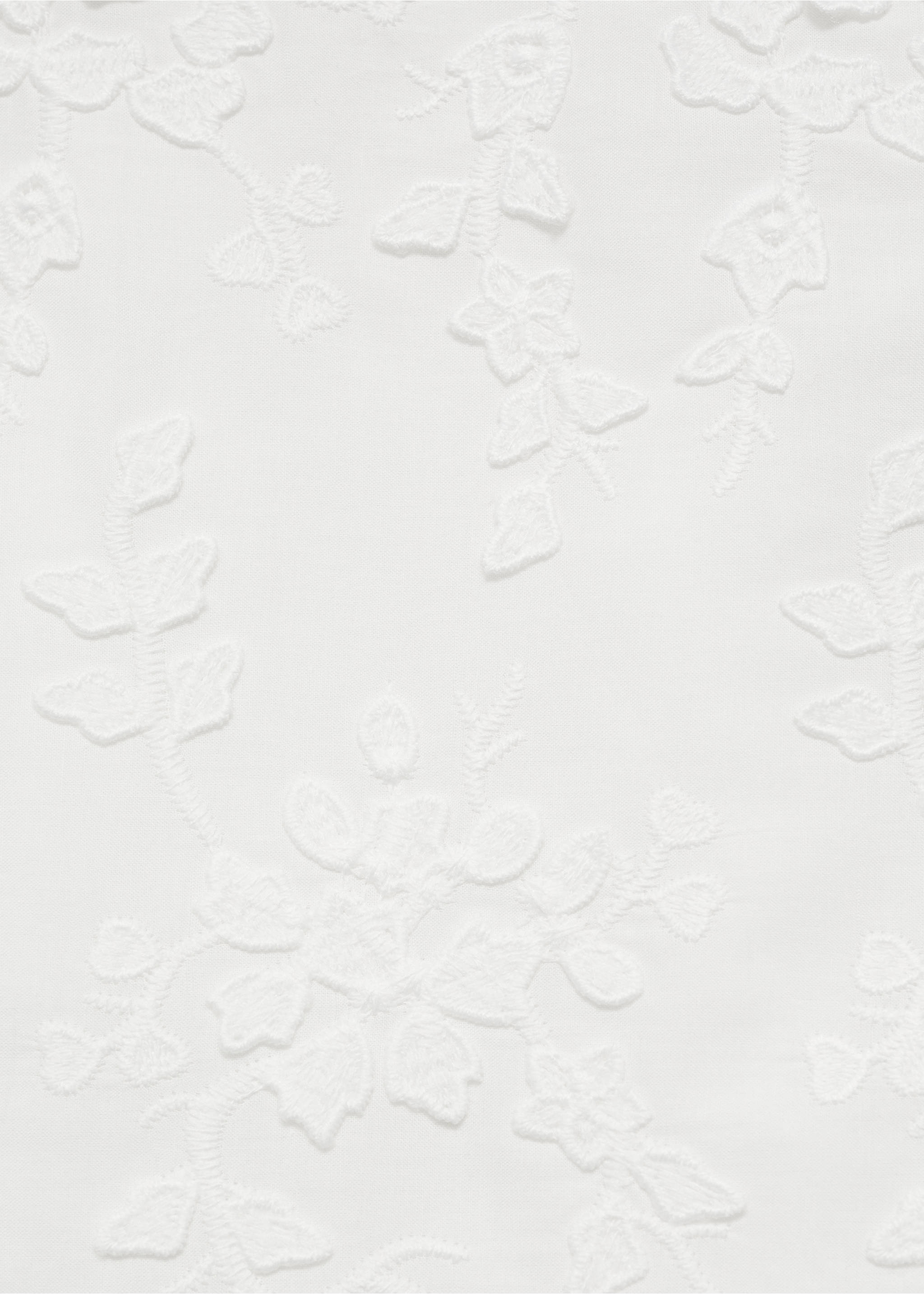 Falda algodón bordado floral - Detalle del artículo 8, Blanco. Ref: 87094782-00.