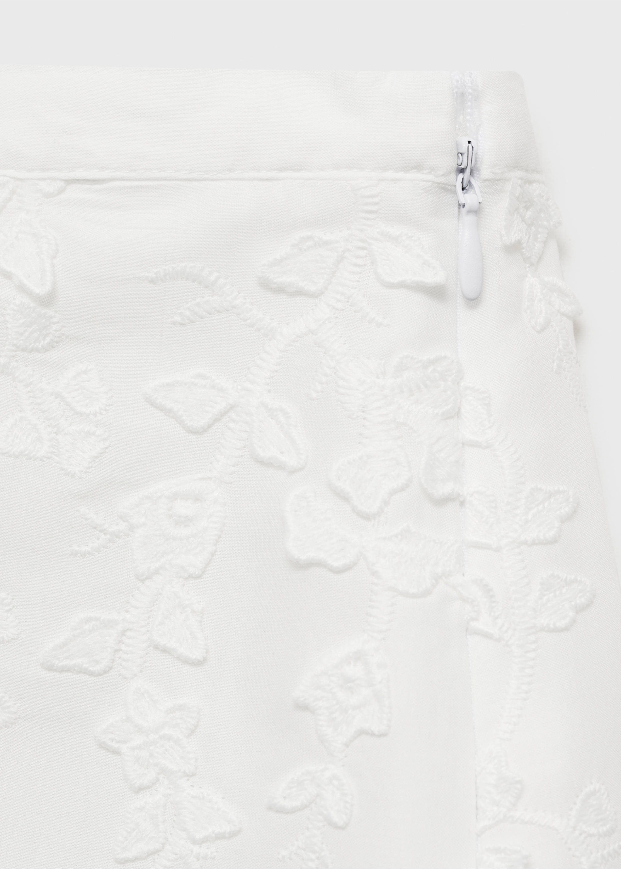Falda algodón bordado floral - Detalle del artículo 0, Blanco. Ref: 87094782-00.