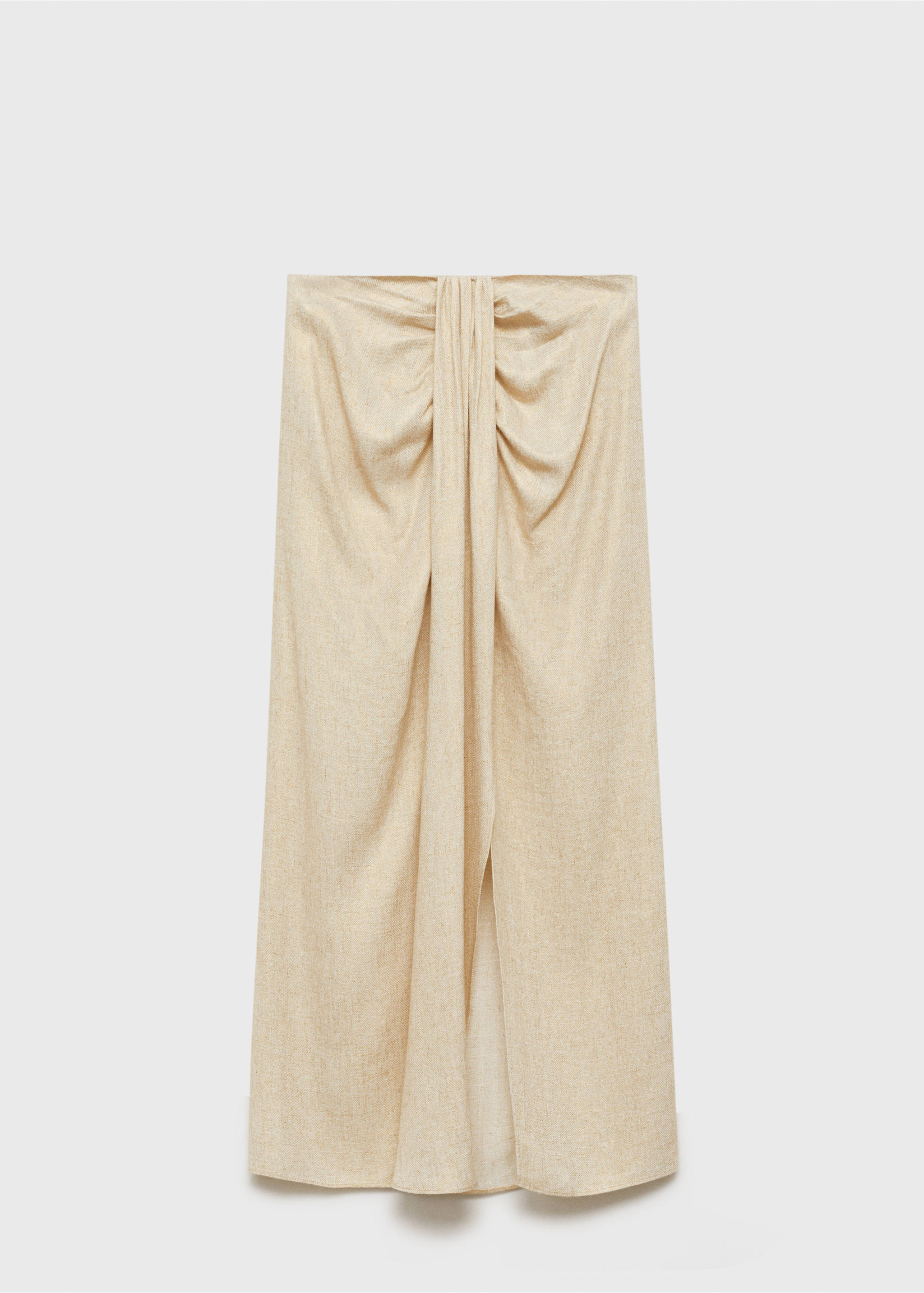 Linen-blend draped midi-skirt - Article without model, Gold. Ref: 87094783-00.