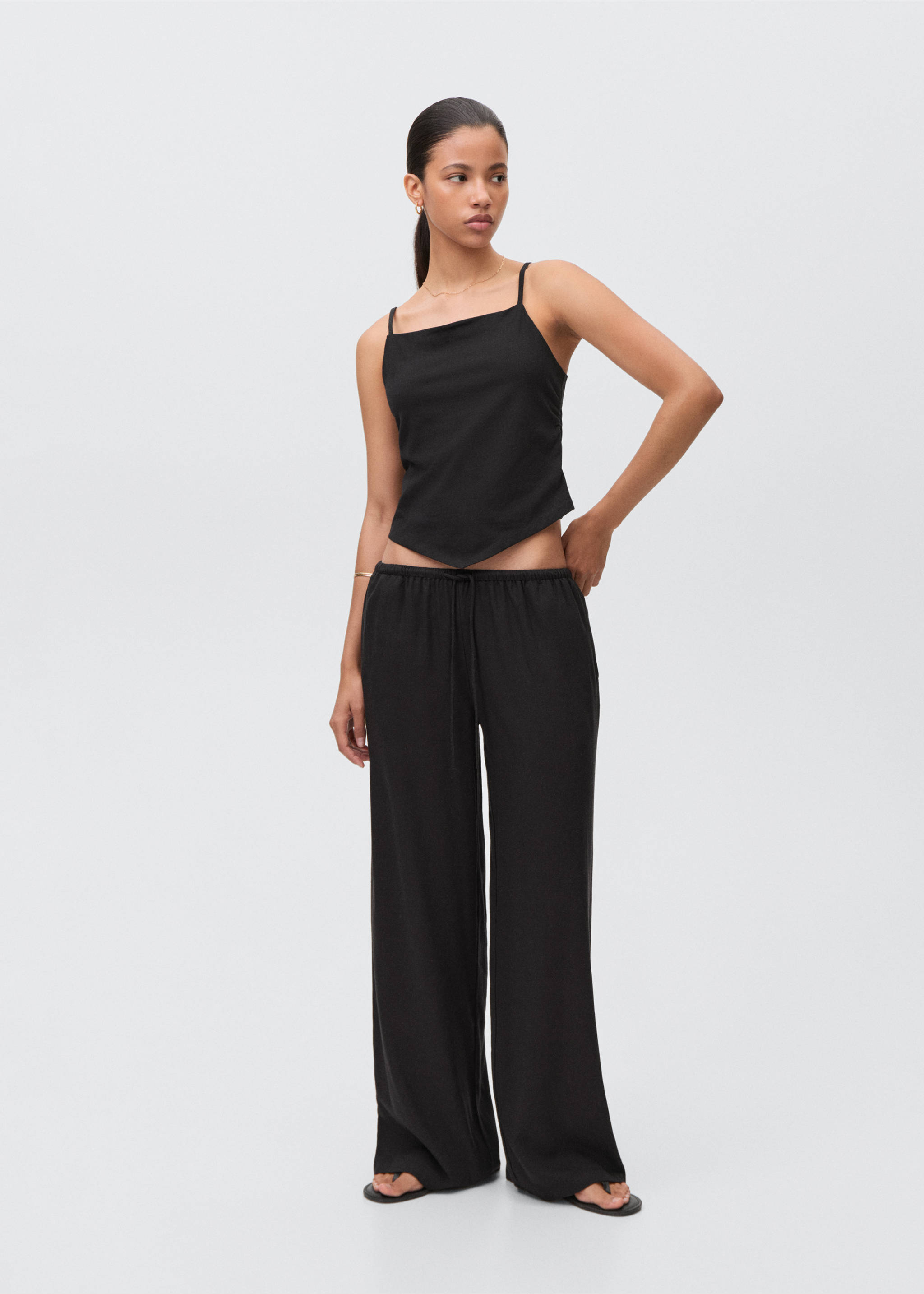 V-neck bandana top - General plane, Black. Ref: 87094785-00.
