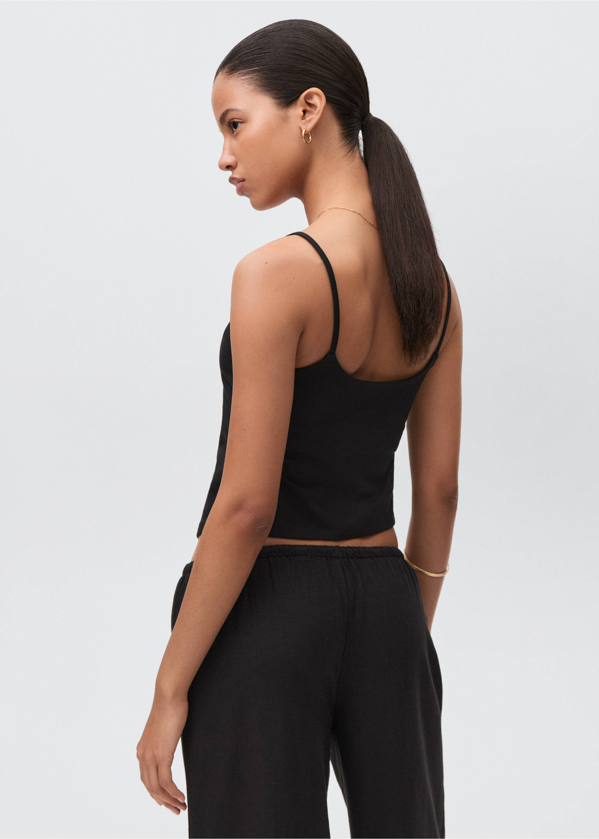 V-neck bandana top - Reverse of the article, Black. Ref: 87094785-00.