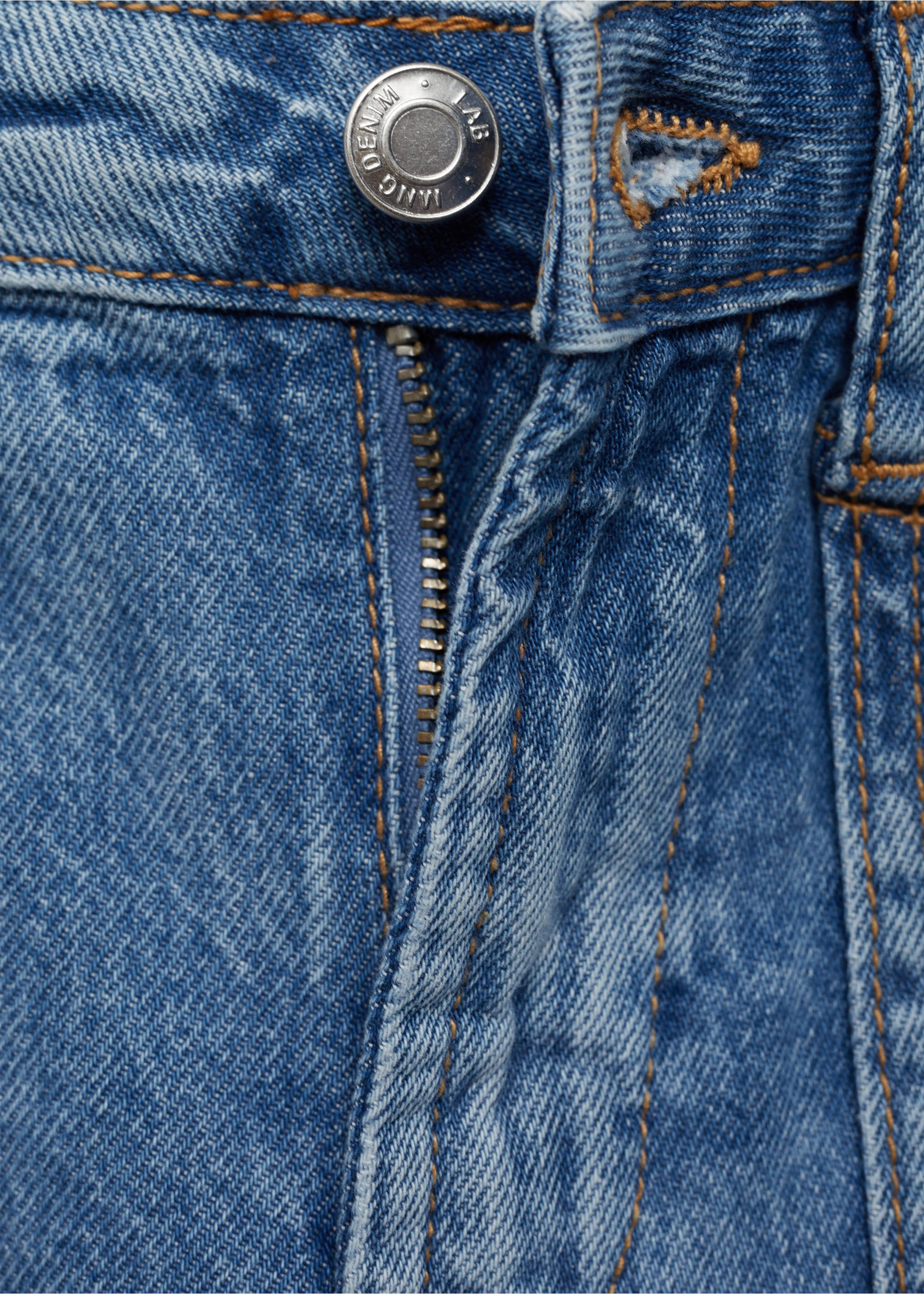 High-waisted wideleg jeans - Details of the article 8, Medium Blue. Ref: 87094790-00.