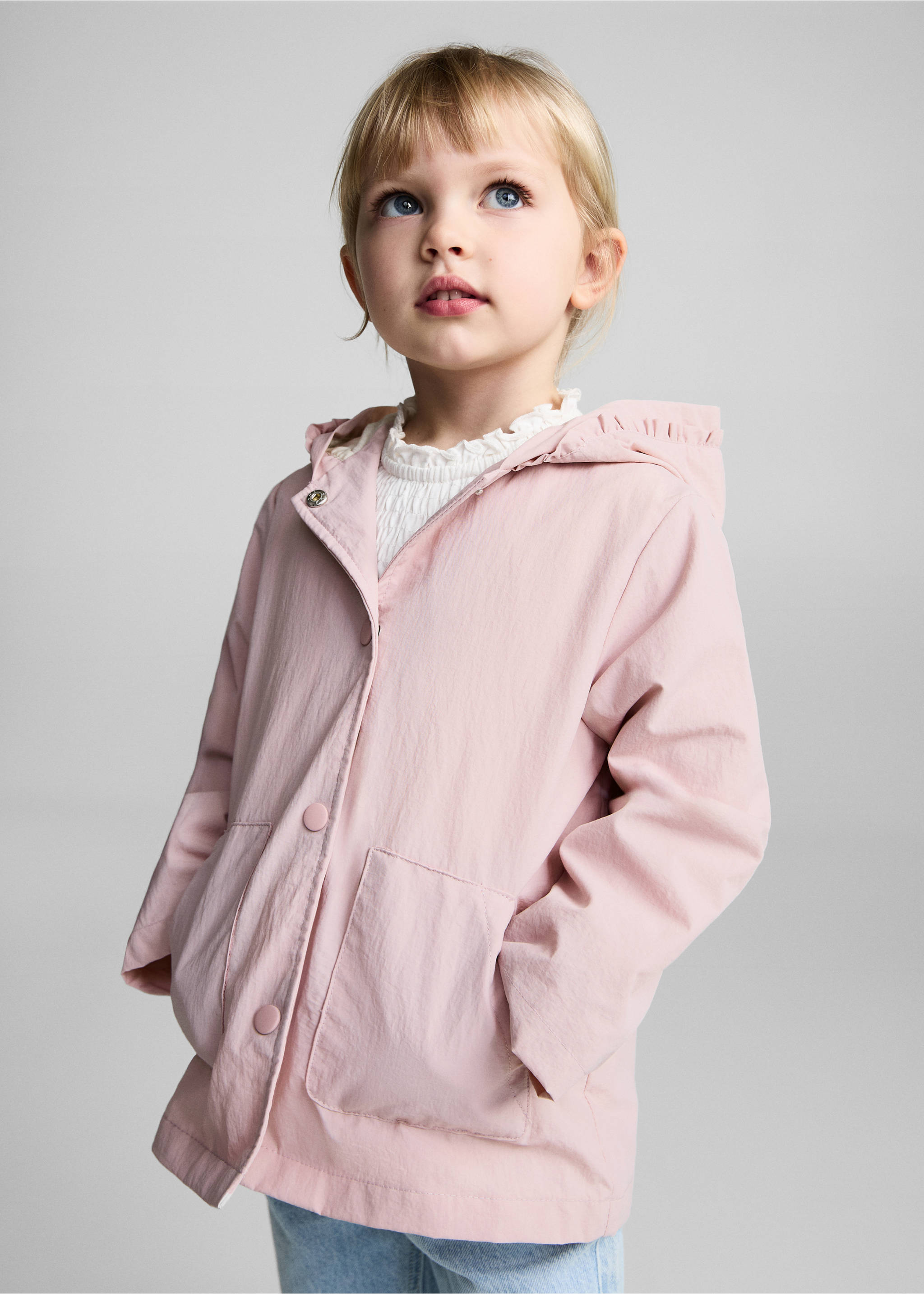 Wasserabweisende Kapuzenjacke - Mittlere Ansicht, Rosa. Ref: 87094794-00.