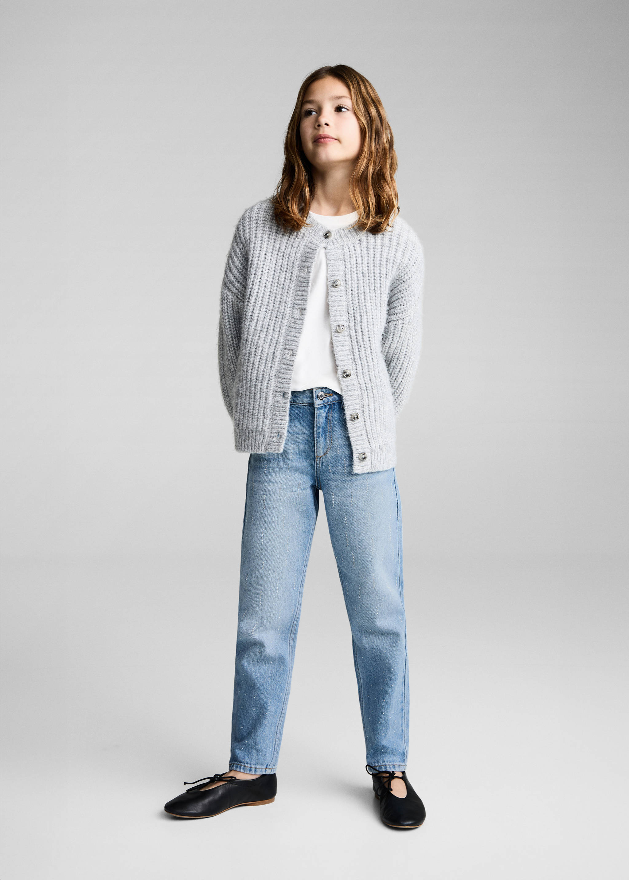 Jeans Mom-fit detalle brillantes - Plano general