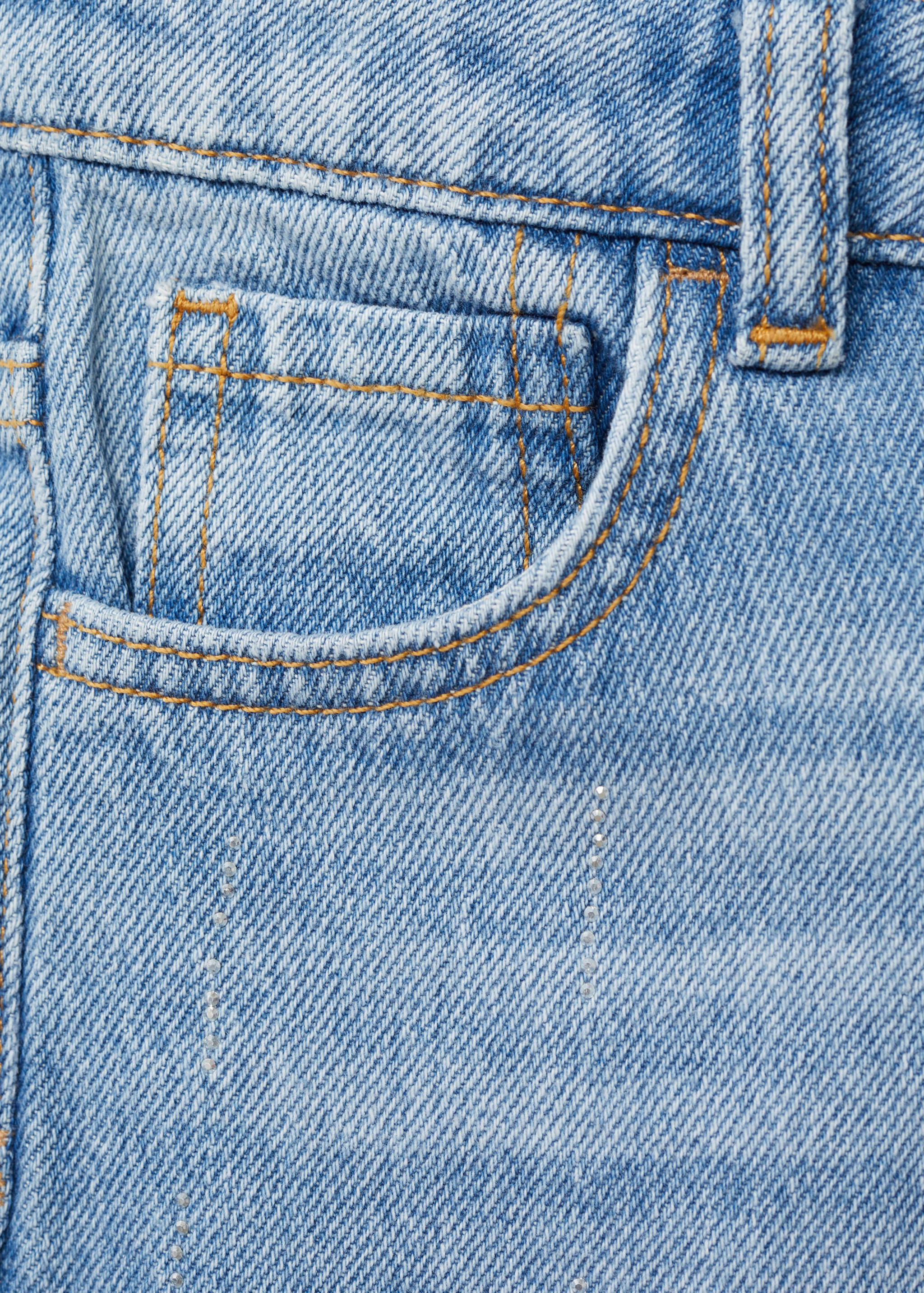 Jeans Mom-fit detalle brillantes - Detalle del artículo 0