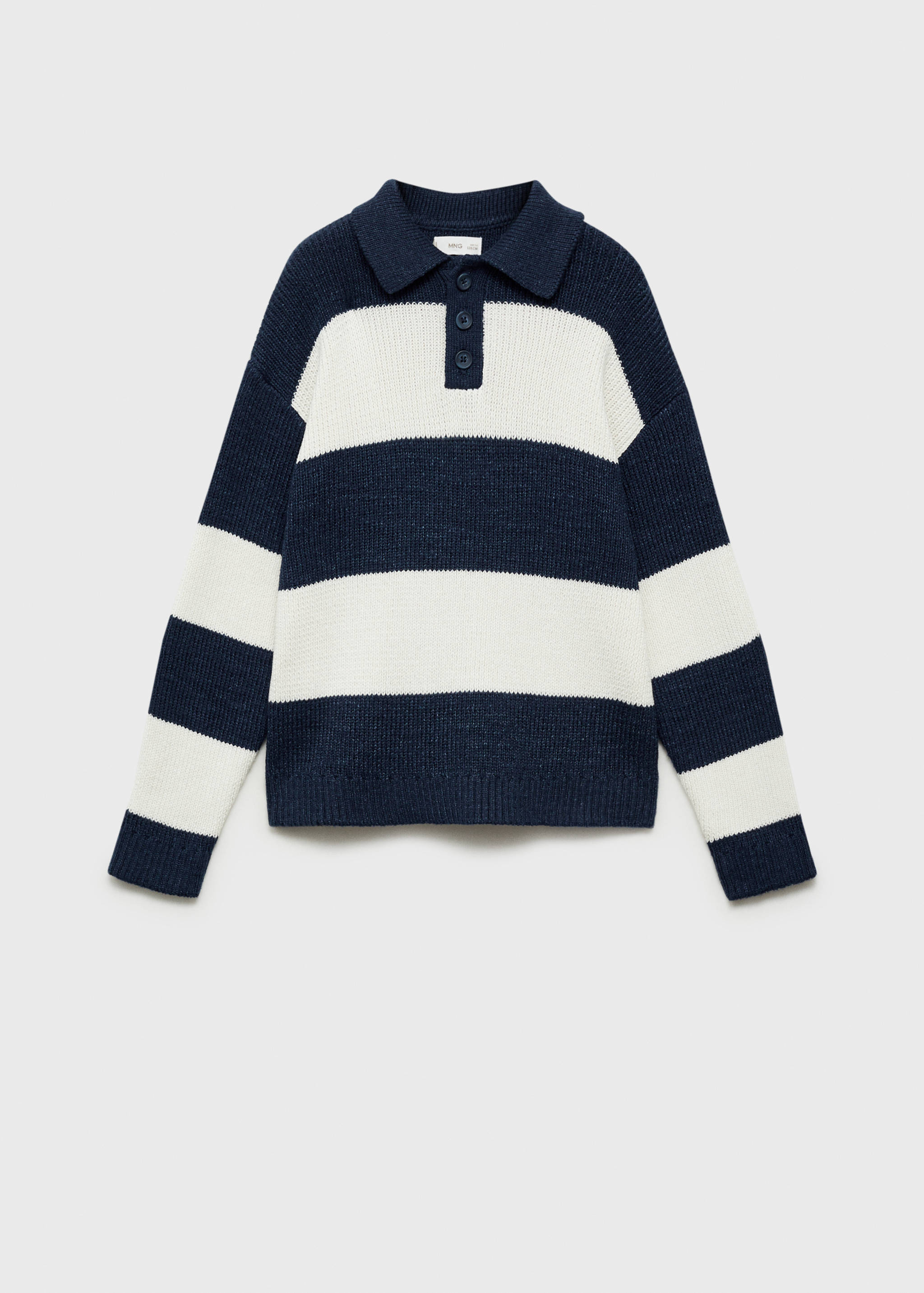 Gestreifter Pullover in Poloshirt-Optik - Artikel ohne Model