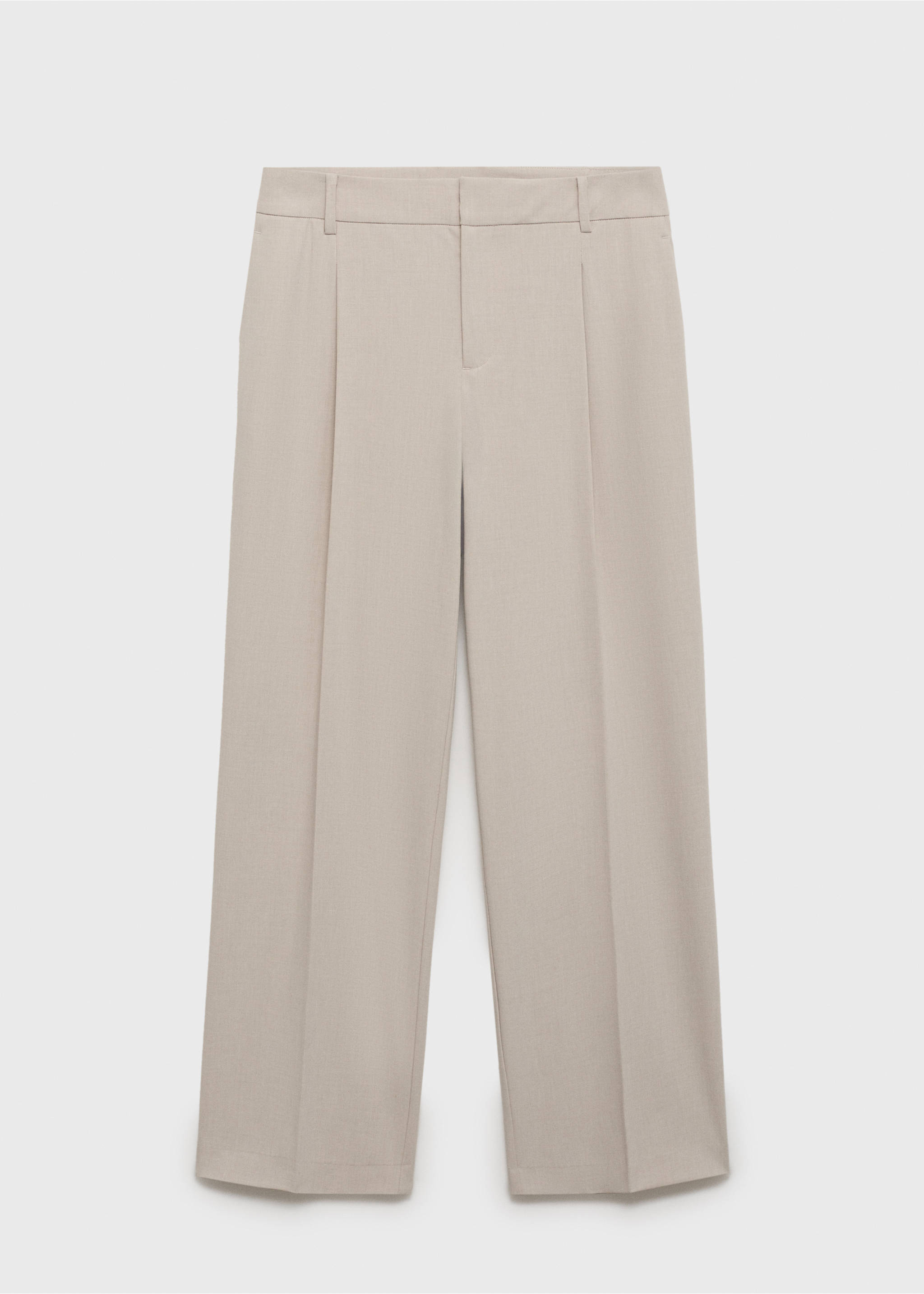 Straight-fit pleated trousers - Article without model, Beige. Ref: 87094799-00.