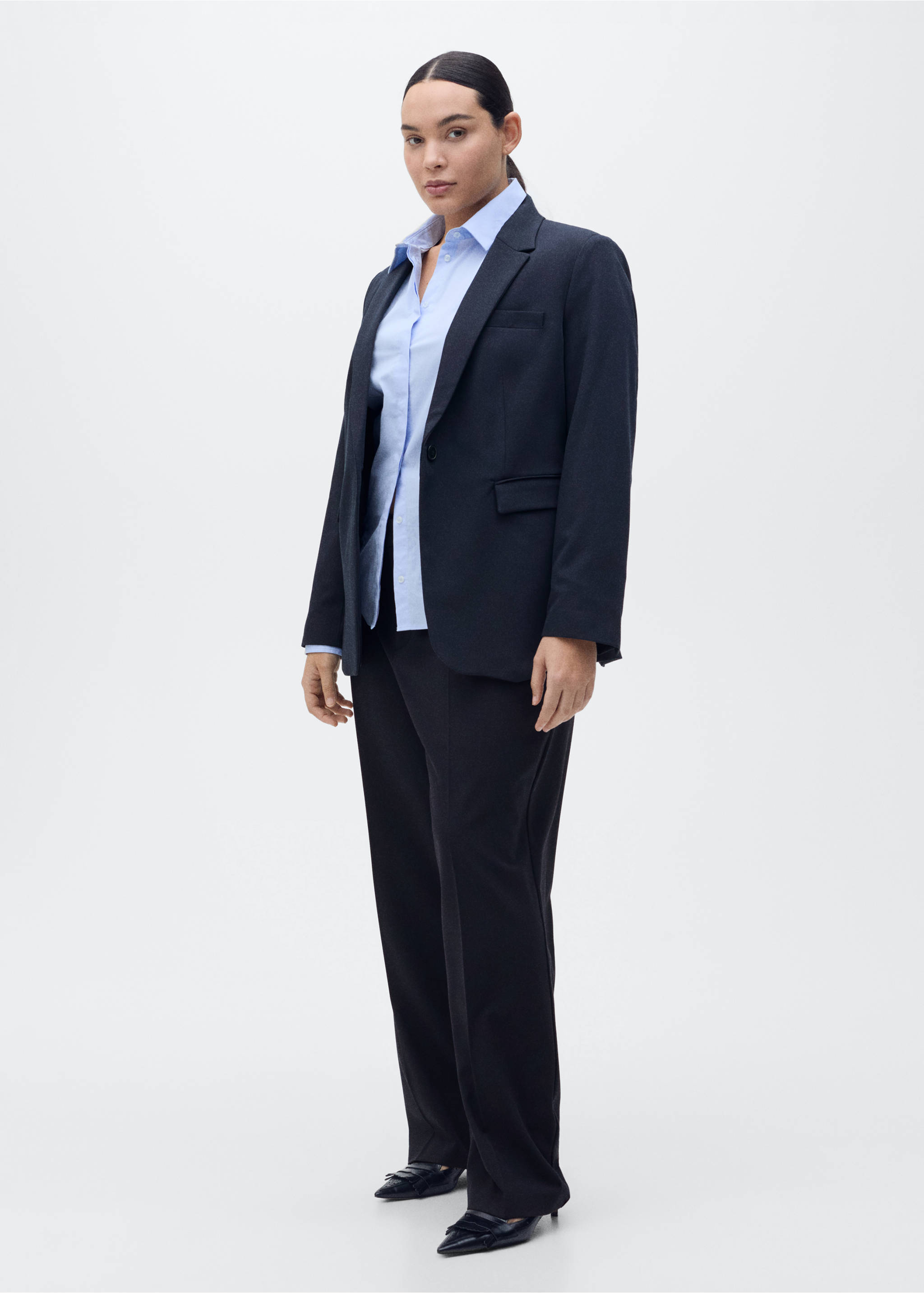 Gerade Bundfaltenhose - Detail des Artikels 3, Dunkles Marineblau. Ref: 87094799-00.