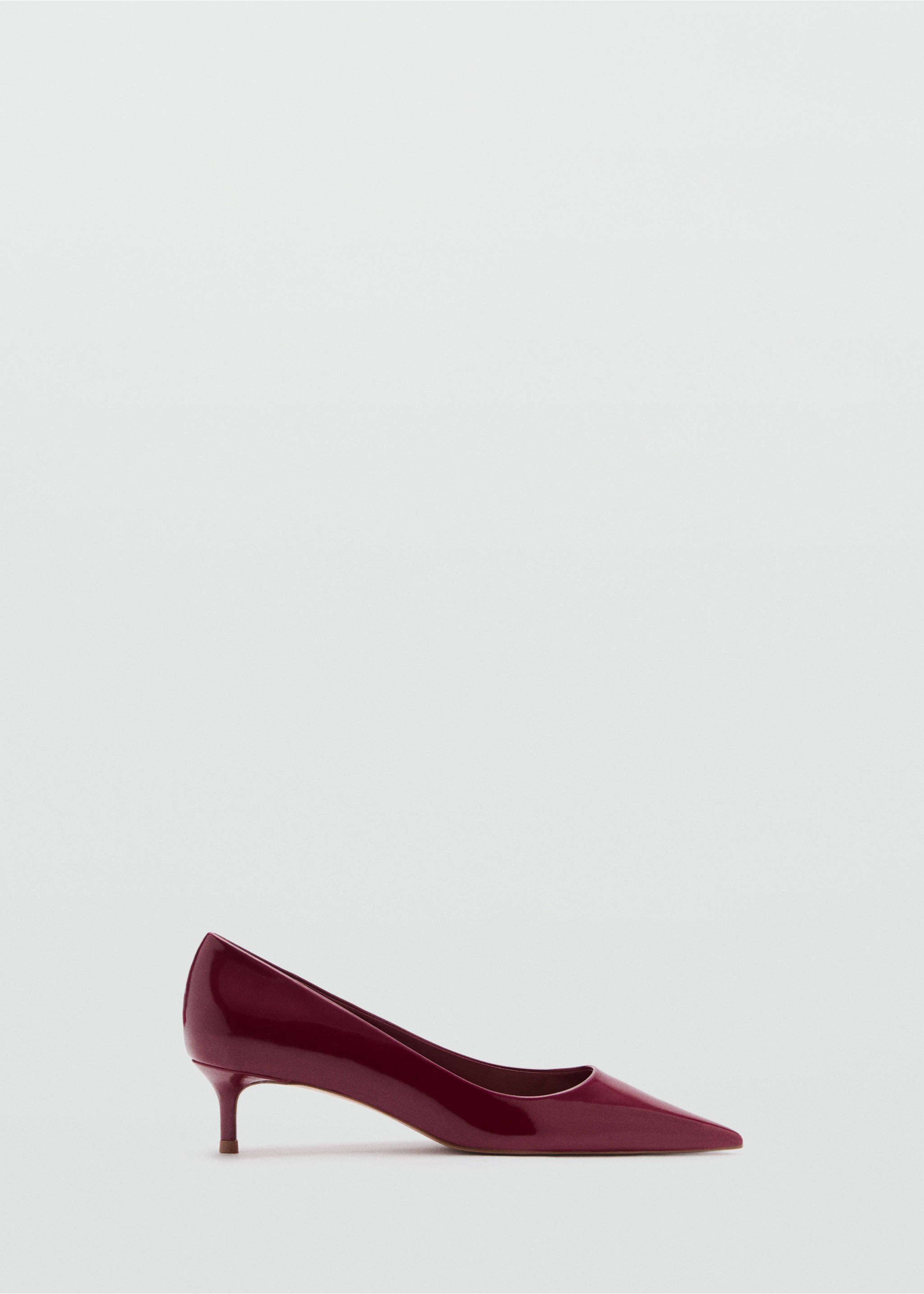Kitten-heel pointed-toe shoes with patent leather effect - Article without model, Burgundy. Ref: 87094800-00.