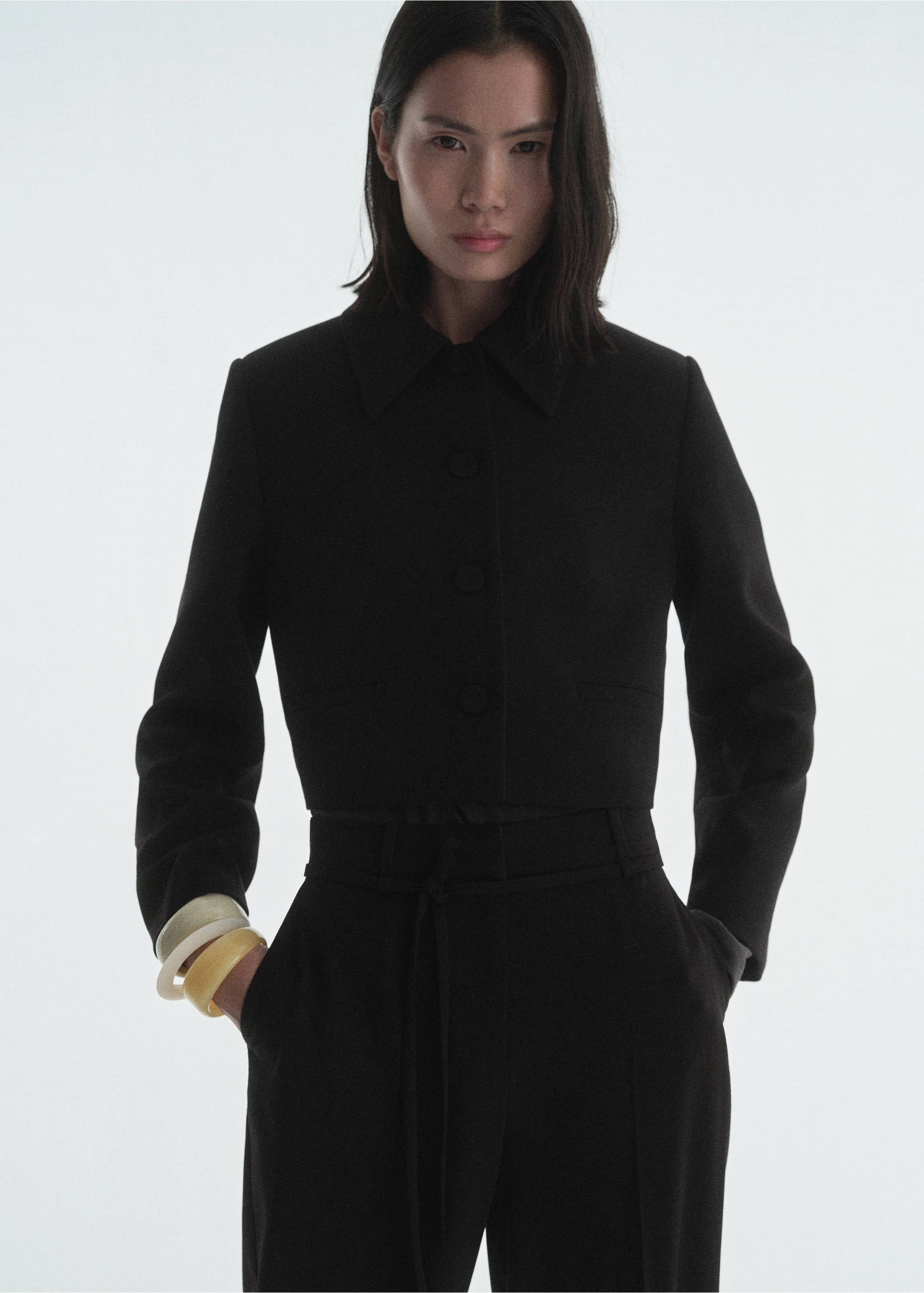 Sakko mit Reverskragen - Mittlere Ansicht, Schwarz. Ref: 87094801-00.