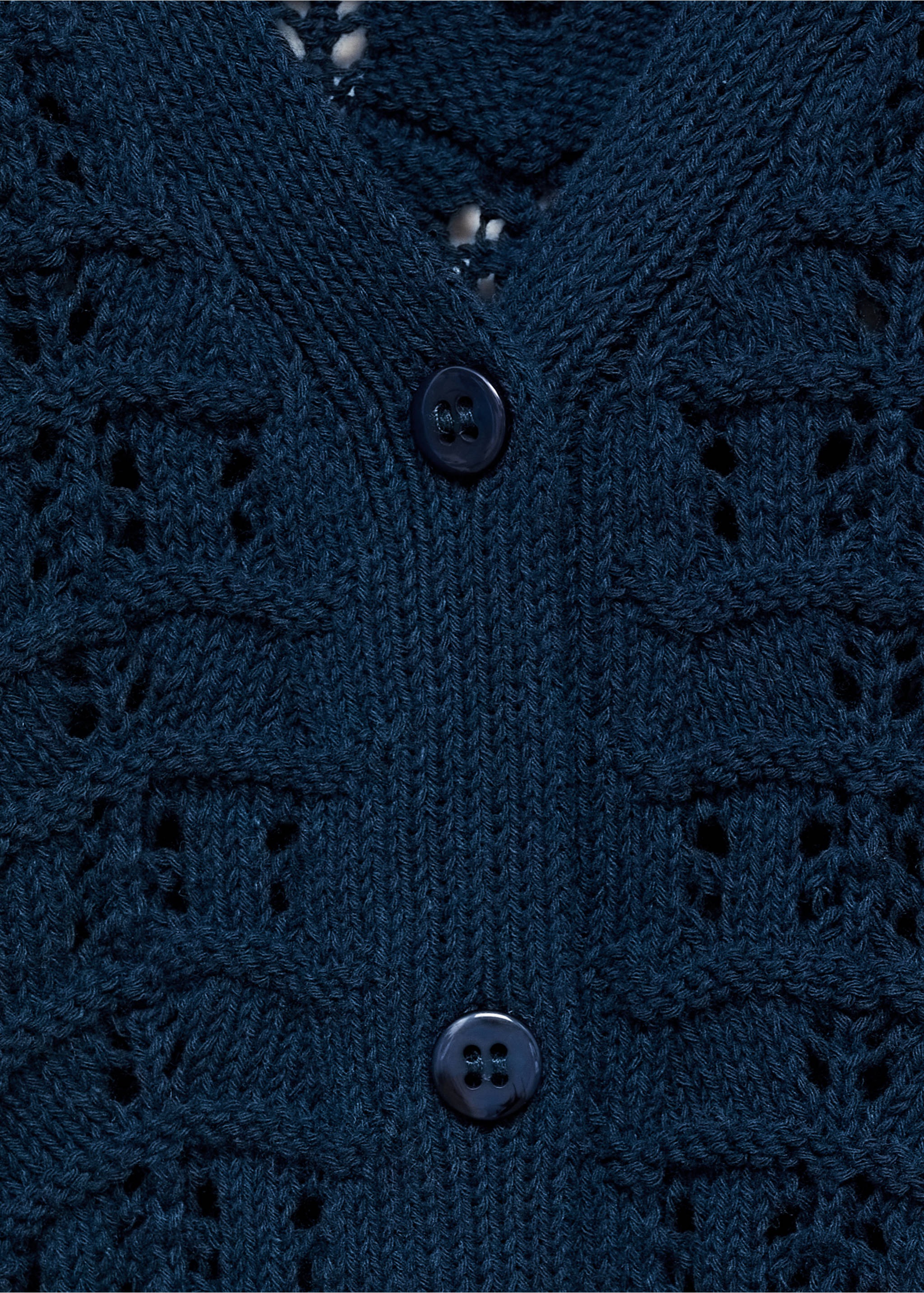 Cardigan din tricot ajurat - Detaliu al articolului 8, Bleumarin închis. Ref: 87094804-00.