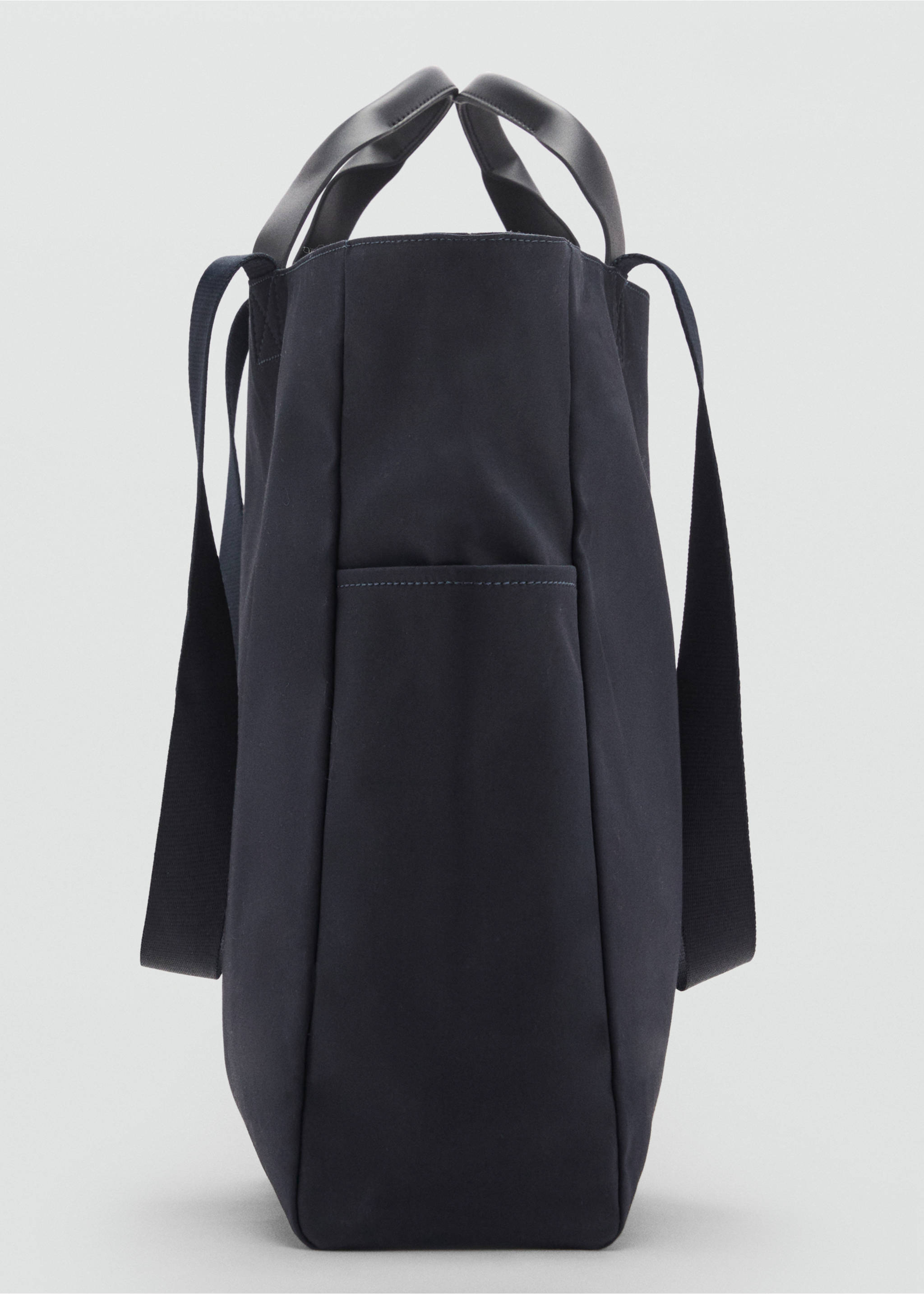 Tote-Bag aus Baumwolle mit Taschen - Detail des Artikels 1, Marineblau. Ref: 87094807-00.