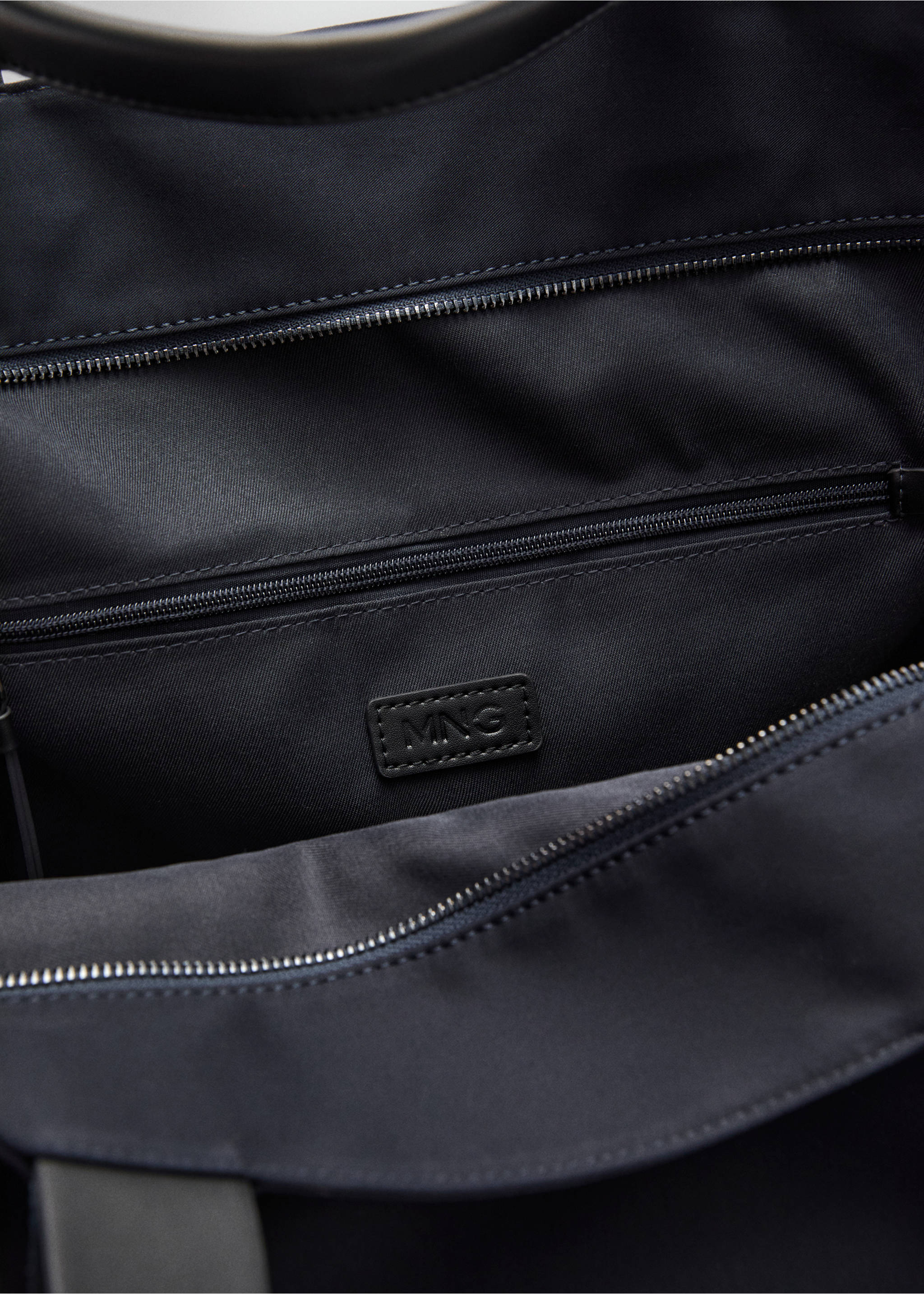 Tote-Bag aus Baumwolle mit Taschen - Detail des Artikels 4, Marineblau. Ref: 87094807-00.