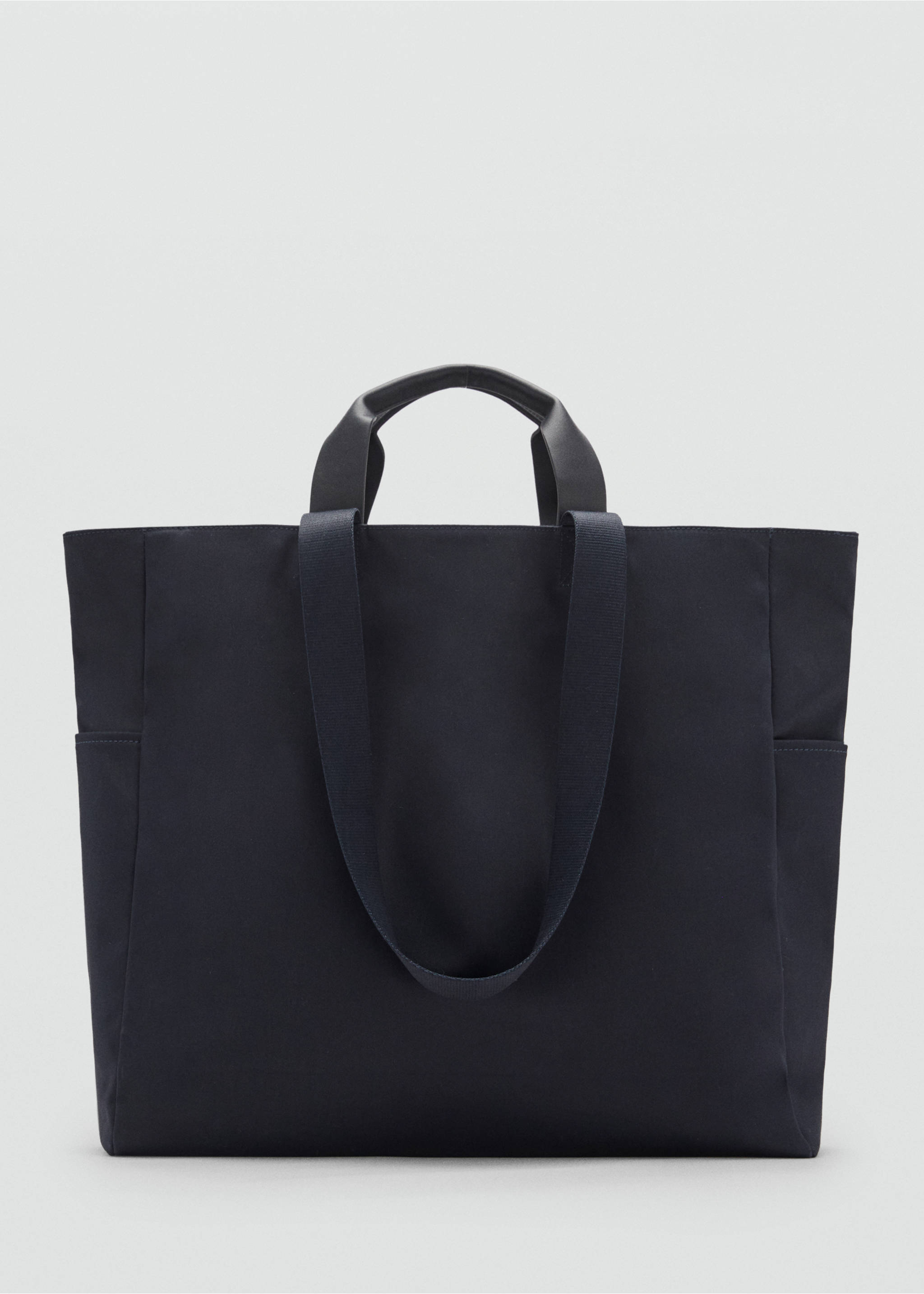 Geantă tote din bumbac cu buzunare - Articol fără model, Bleumarin. Ref: 87094807-00.